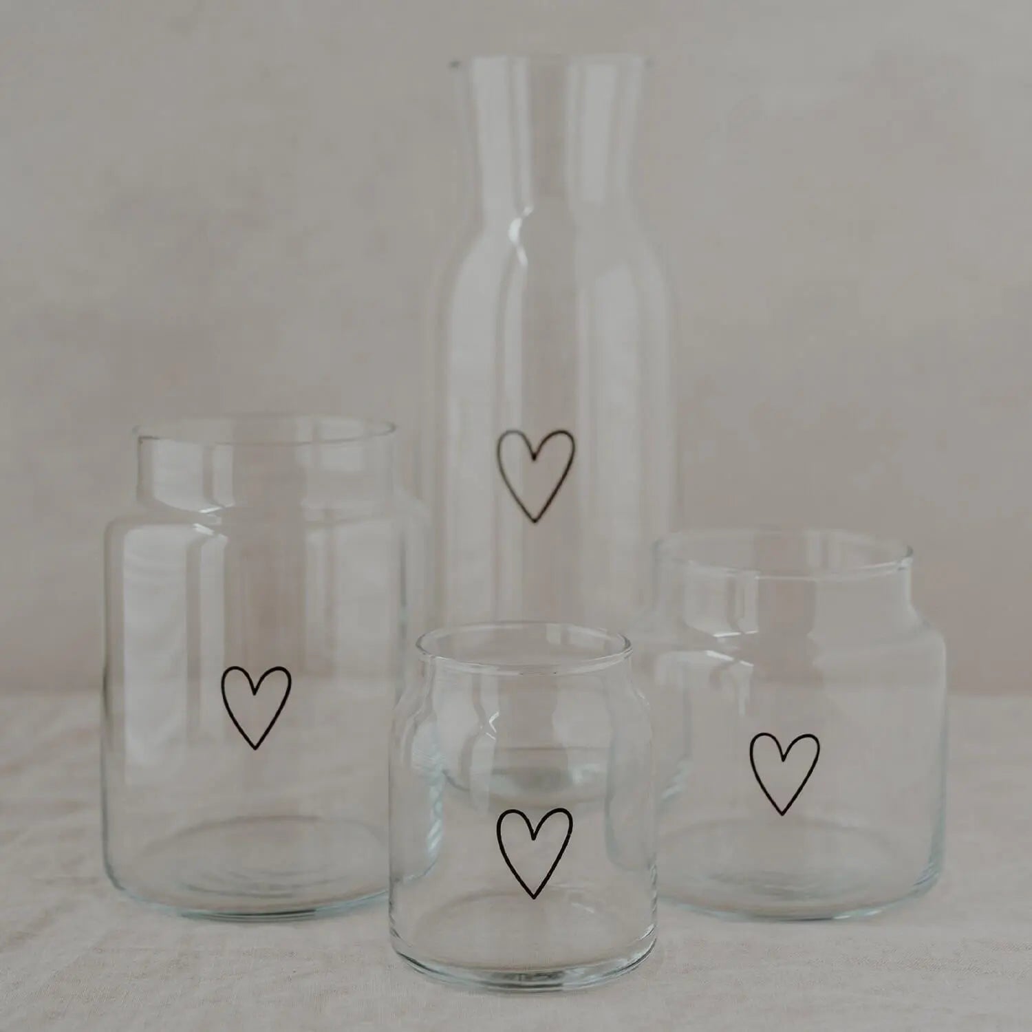 Vase aus Glas "Herz" - klein (Transparent) Eulenschnitt