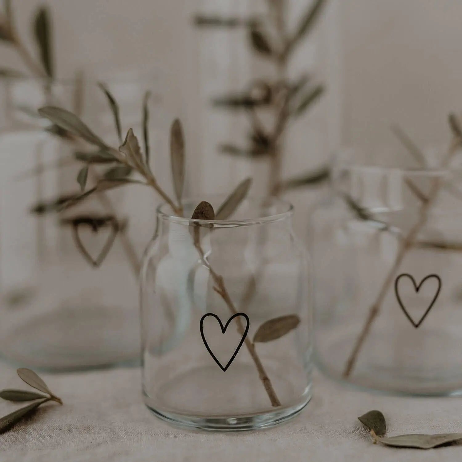 Vase aus Glas "Herz" - klein (Transparent) Eulenschnitt