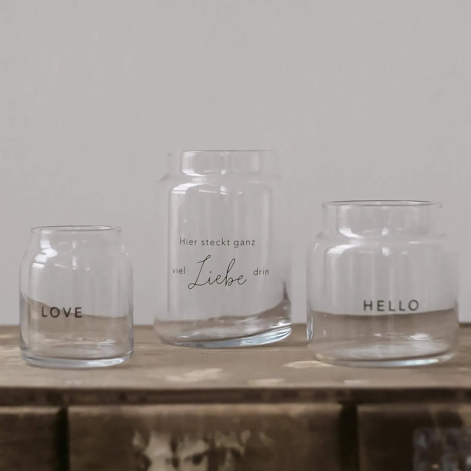 Vase aus Glas "Hello" - medium (Transparent) Eulenschnitt
