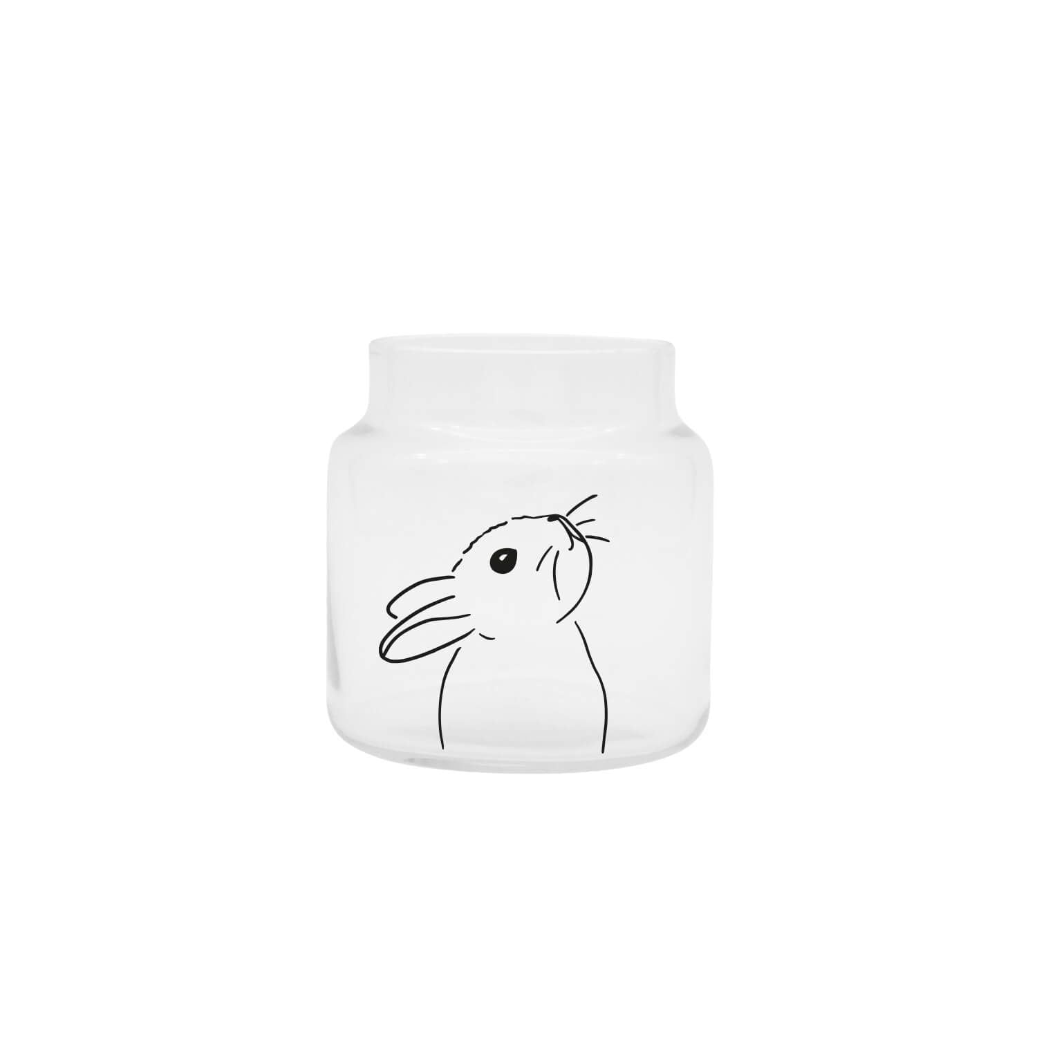 Vase aus Glas "Hase" - 10x9,5 cm (Transparent) Eulenschnitt