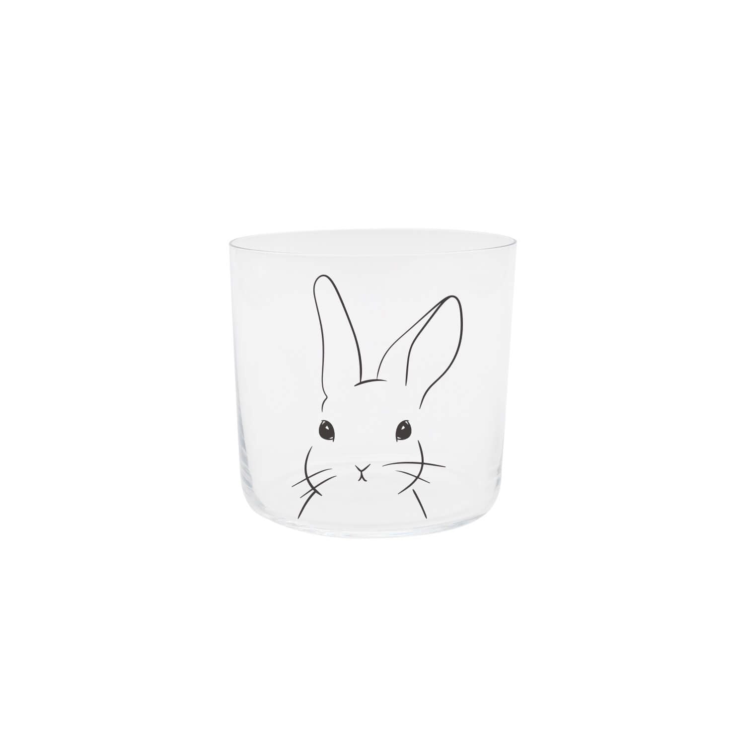 Trinkglas "Hase" - 350 ml (Schwarz) Eulenschnitt