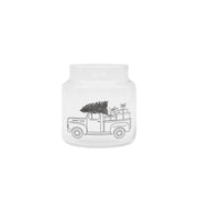 Vase aus Glas "Weihnachtsauto" - 10x9,5 cm (Transparent/Schwarz) Eulenschnitt