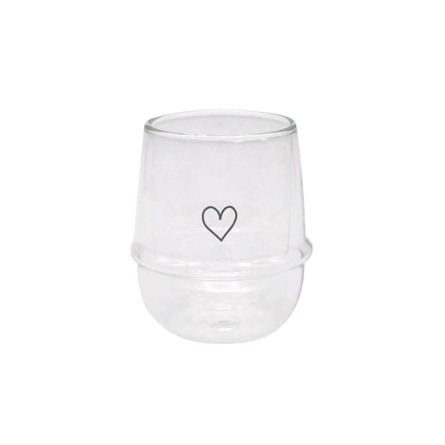 Doppelwandiges Glas "Herz" - 220 ml (Transparent) Eulenschnitt