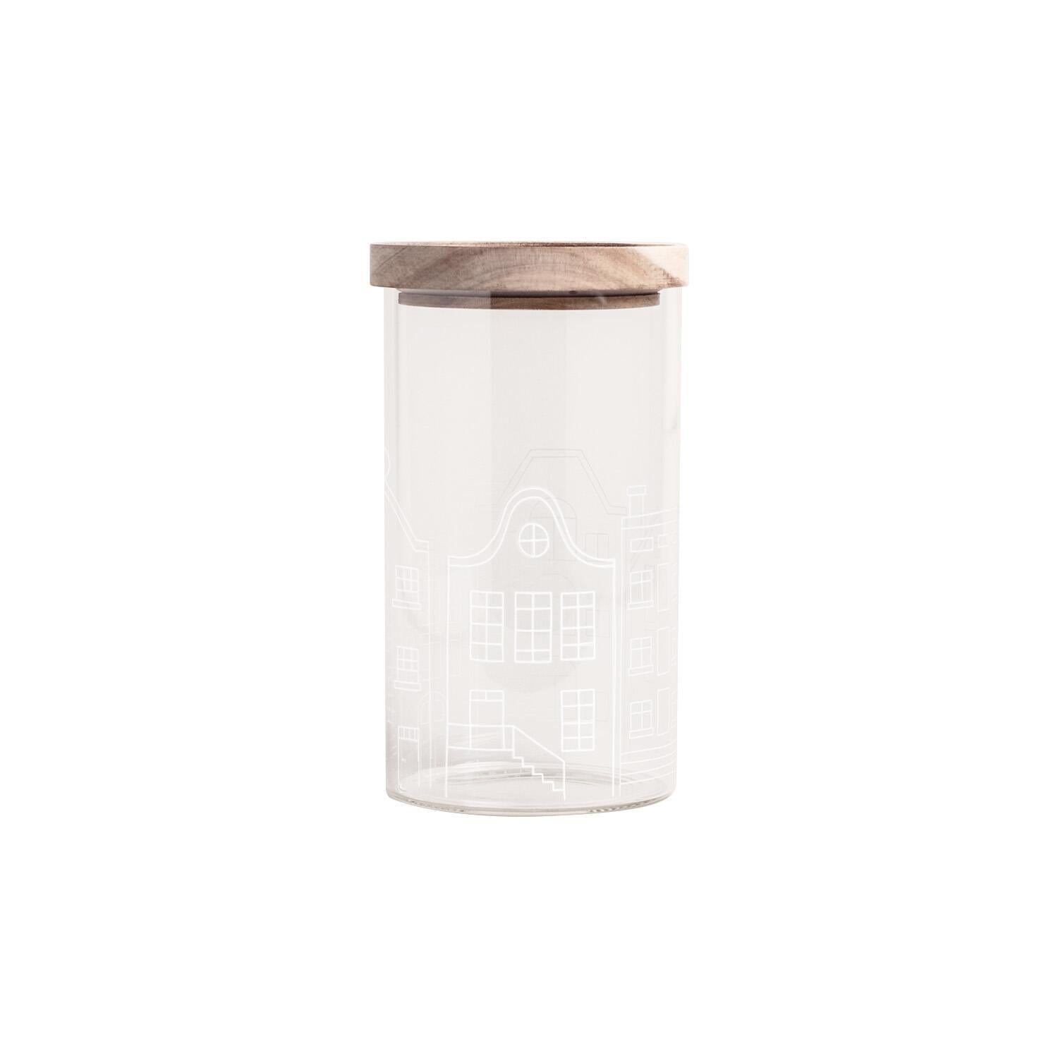 Vorratsglas "Häuser" - 9,5x19 cm (Transparent)