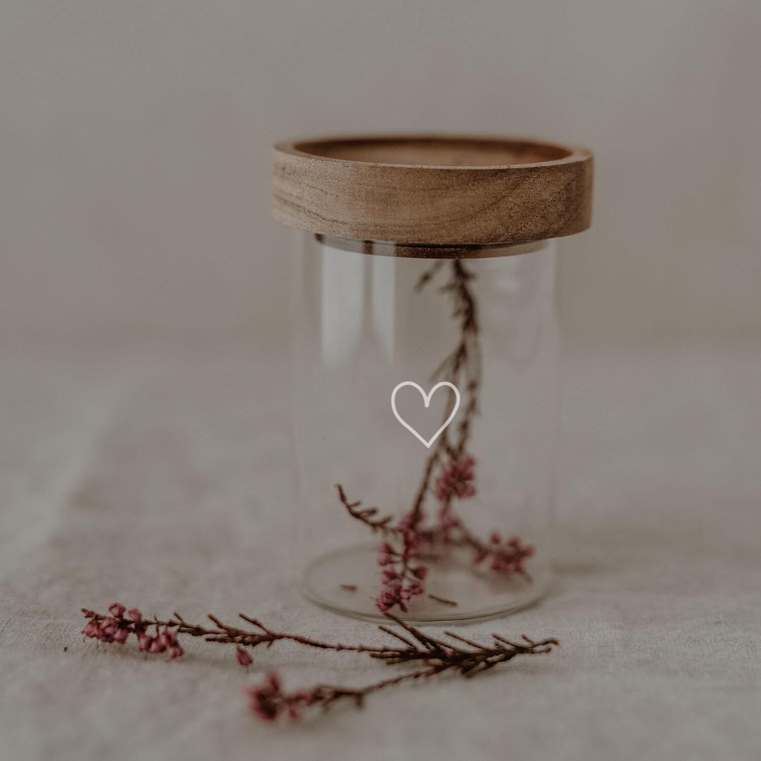 Mini Vorratsglas "Herz" - 200 ml (Weiß) Eulenschnitt