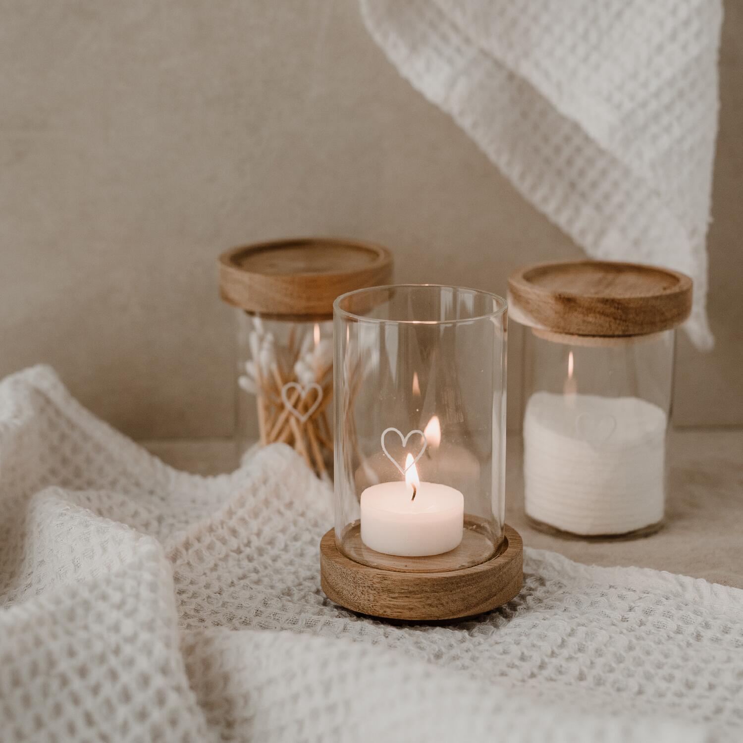 Mini Vorratsglas "Herz" - 200 ml (Weiß) Eulenschnitt