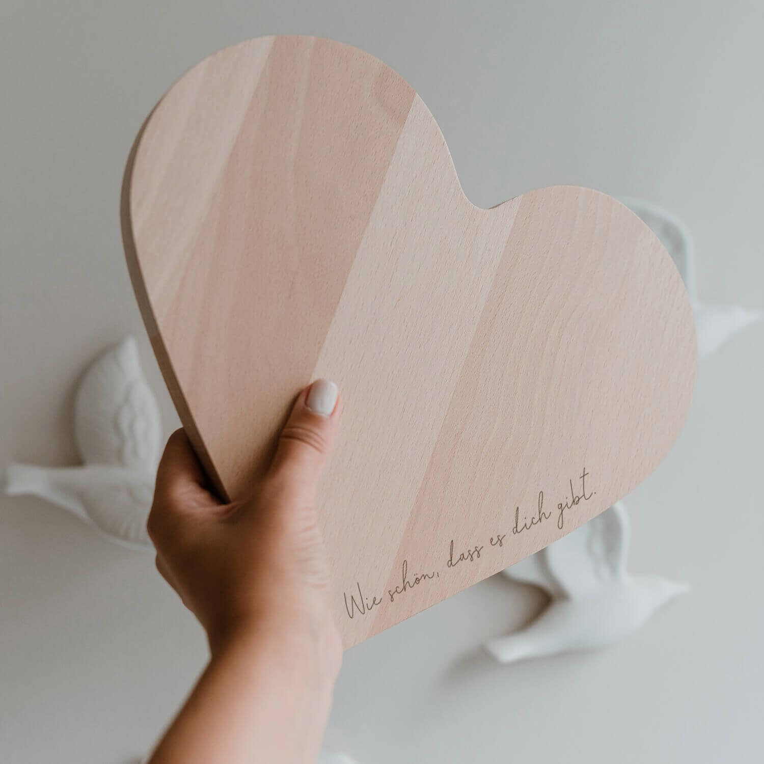 Frühstücksbrett "Herz" - 24x21x1,5 cm (Natur) Eulenschnitt