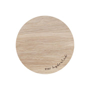 Untersetzer aus Eiche "Stay hydrated" - 11,2 cm (Natur) Eulenschnitt