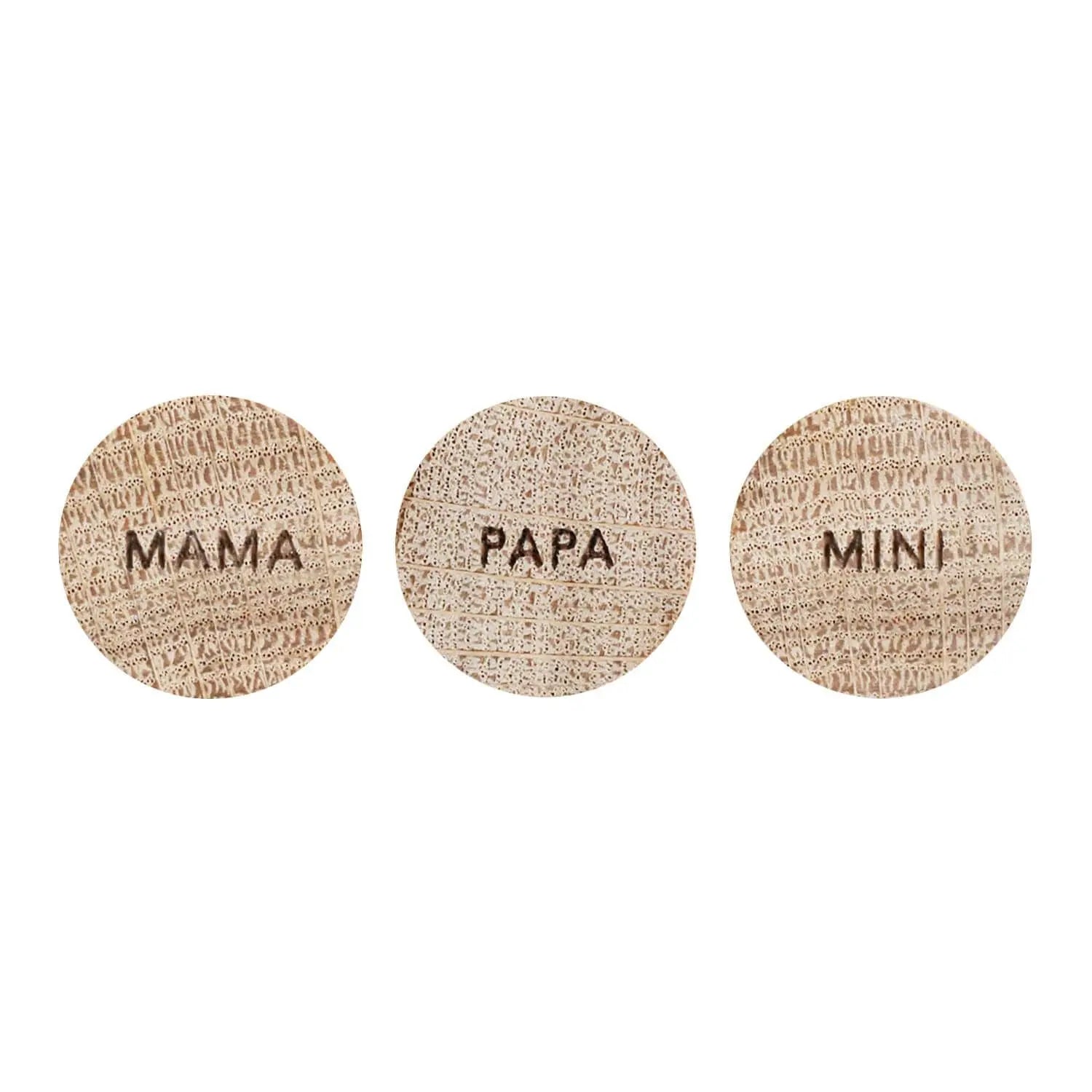 Holz-Magnet "Familie" im 3er-Set - 2,5 cm (Natur) Eulenschnitt