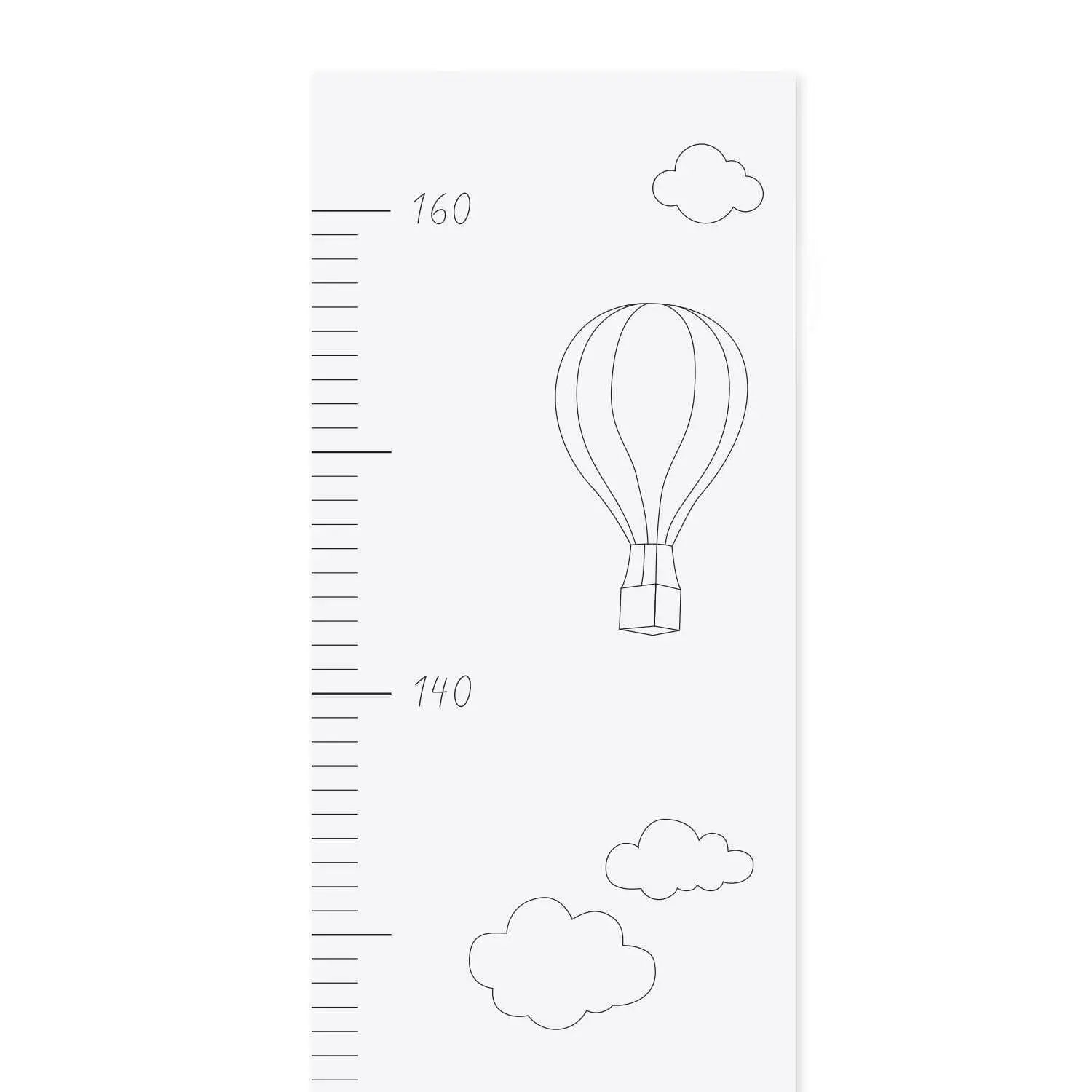 Messlatte "Heißluftballon" - 100x19,5 cm (Weiß) Eulenschnitt