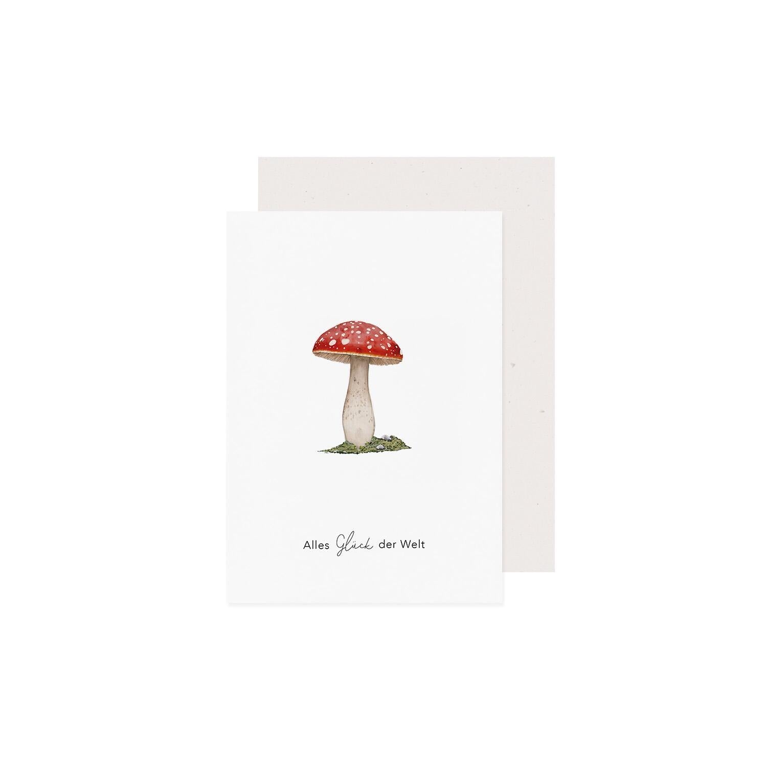 Klappkarte "Glückspilz" (Bunt) Eulenschnitt