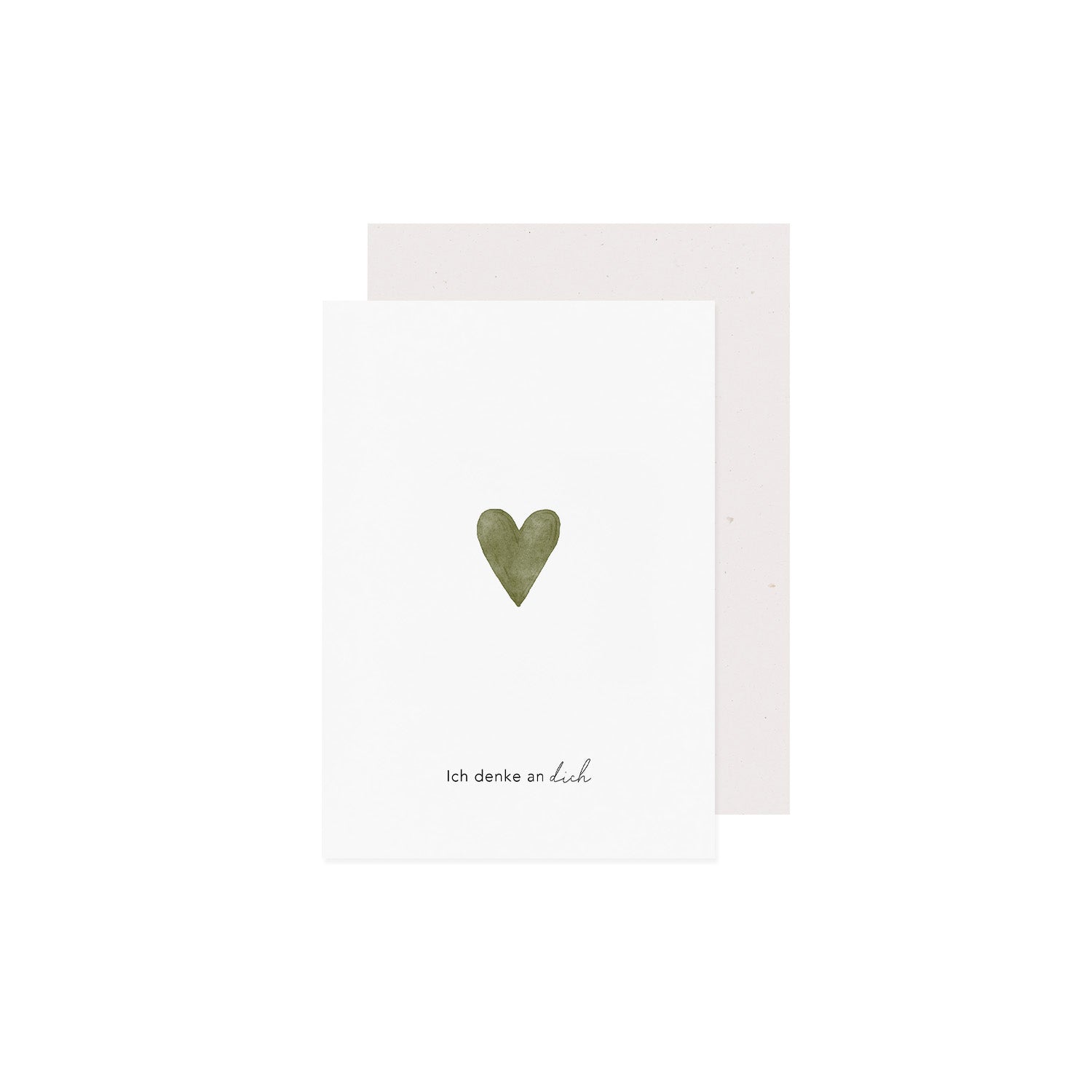 Klappkarte "Herz" (Weiß/Dunkelgrün) Eulenschnitt