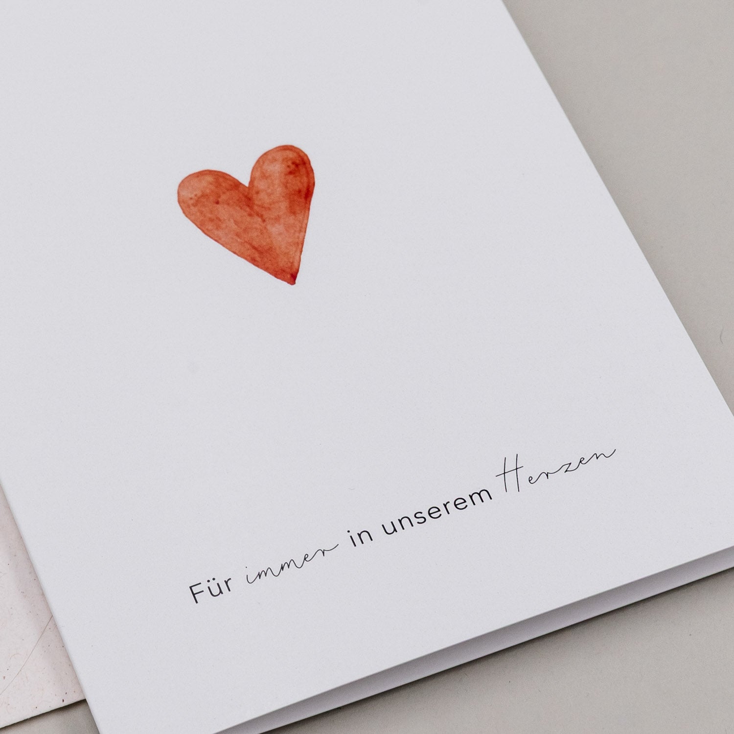 Klappkarte "Herz" (Weiß/Hellrot) Eulenschnitt