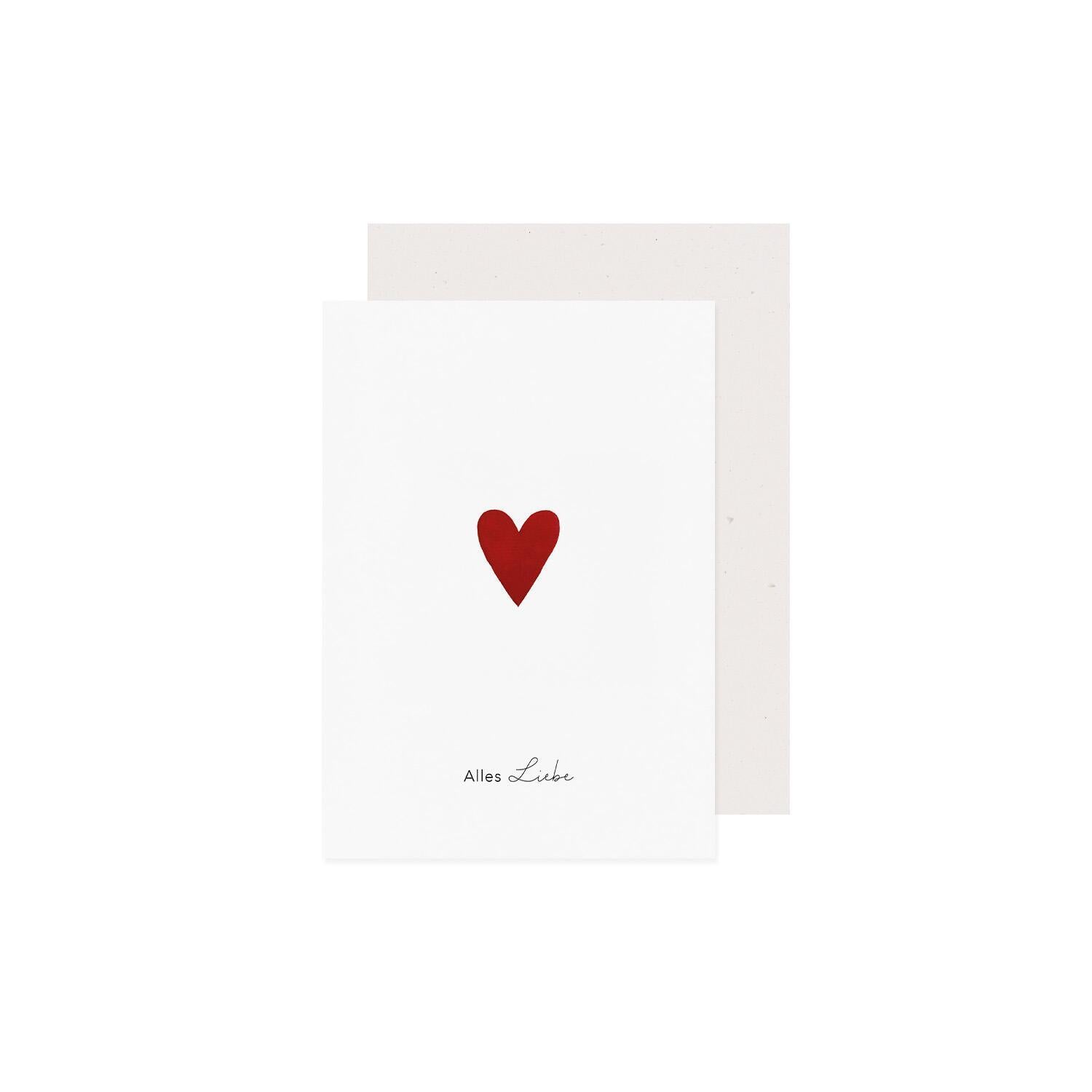 Klappkarte "Herz" (Rot) Eulenschnitt