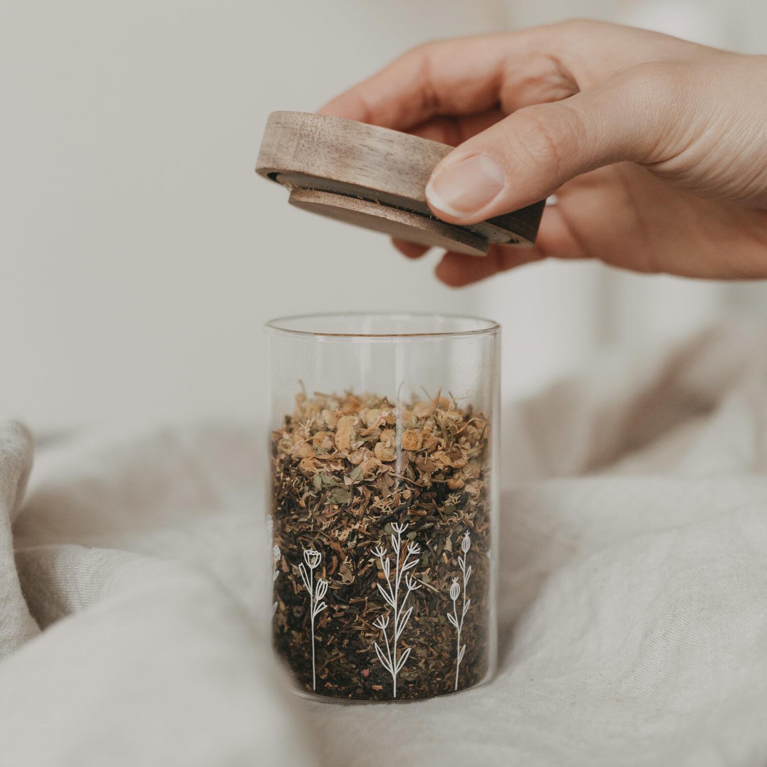 Mini-Vorratsglas "Blumenwiese" - 200 ml (Natur/Transparent) Eulenschnitt