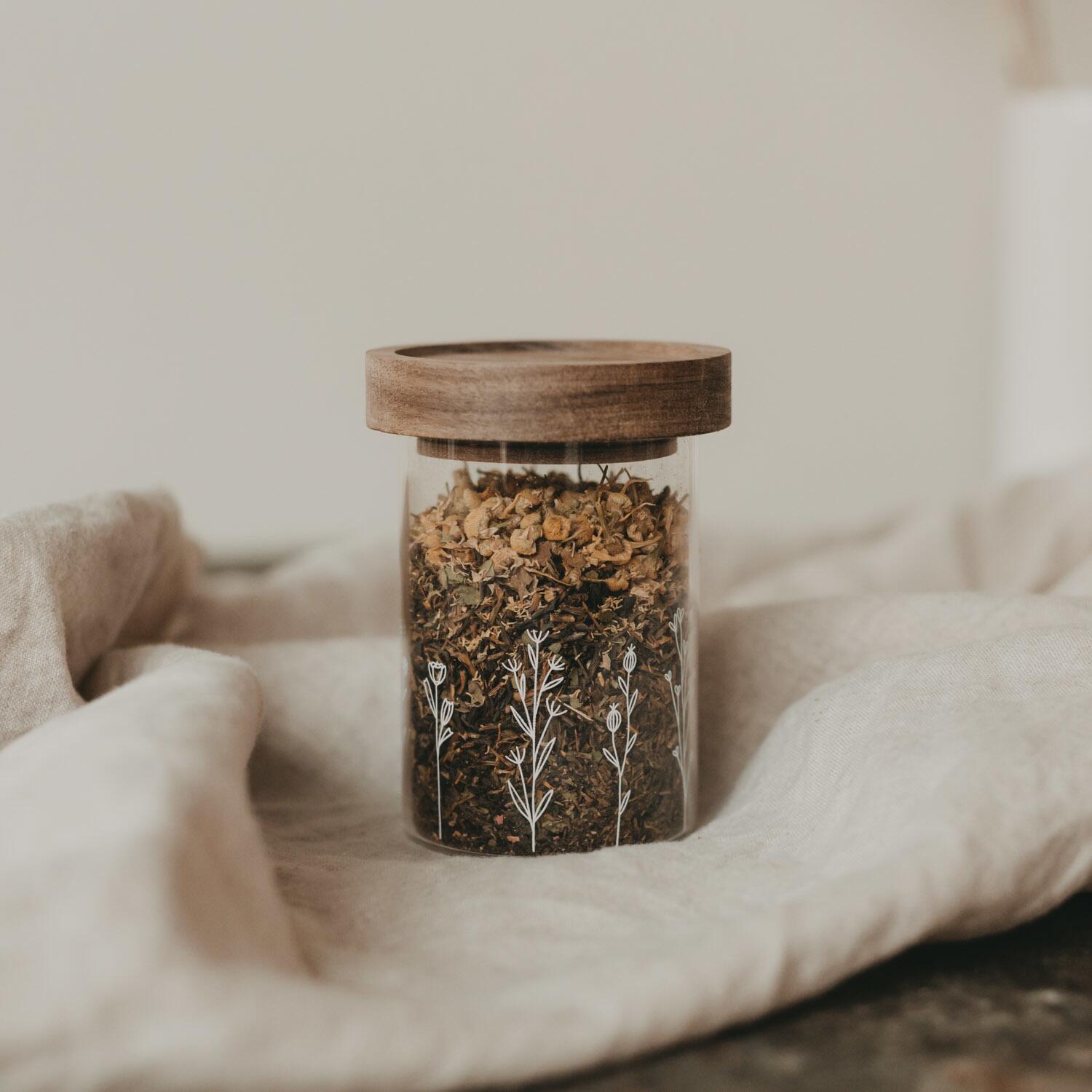 Mini-Vorratsglas "Blumenwiese" - 200 ml (Natur/Transparent) Eulenschnitt