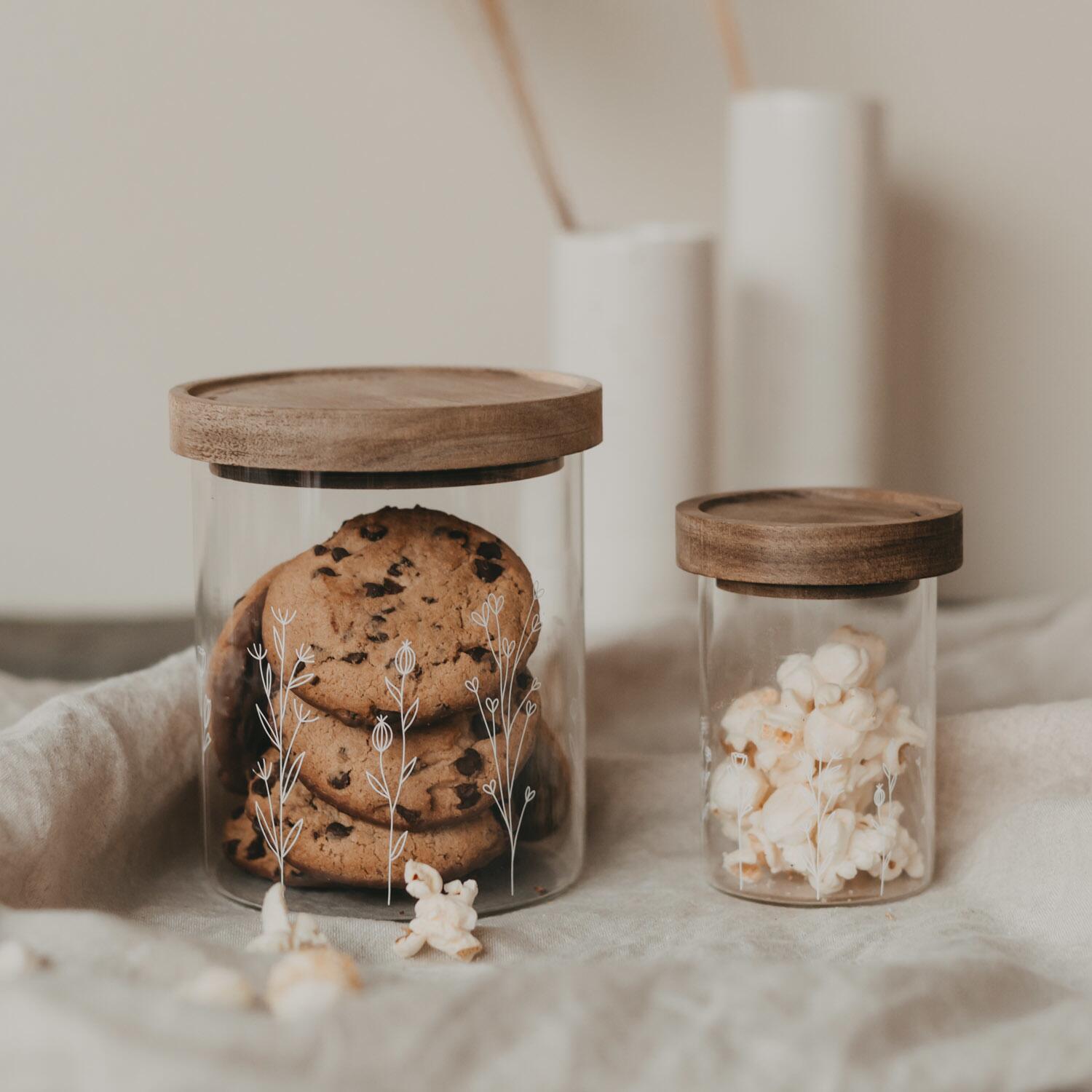 Mini-Vorratsglas "Blumenwiese" - 200 ml (Natur/Transparent) Eulenschnitt