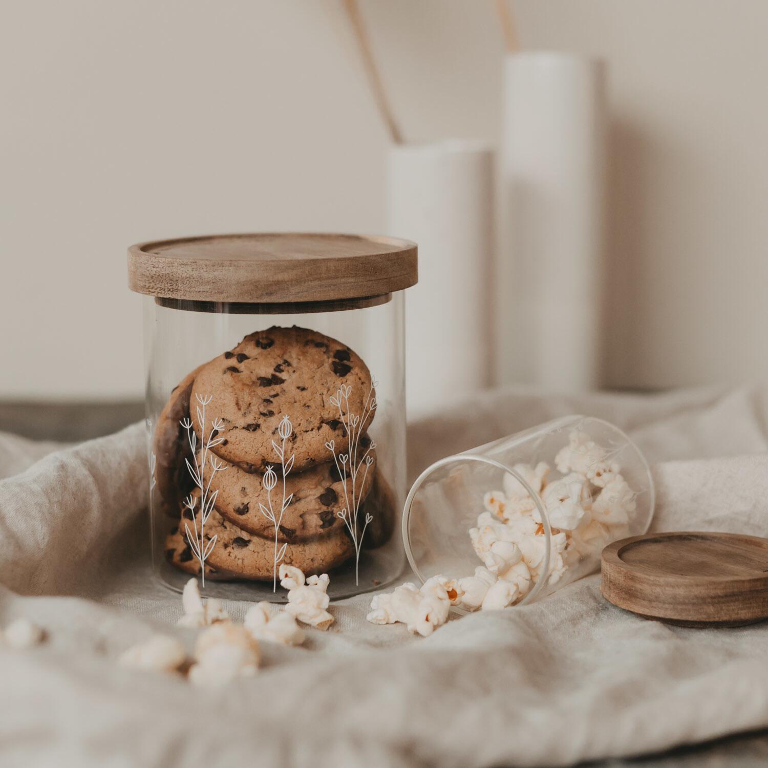 Mini-Vorratsglas "Blumenwiese" - 200 ml (Natur/Transparent) Eulenschnitt