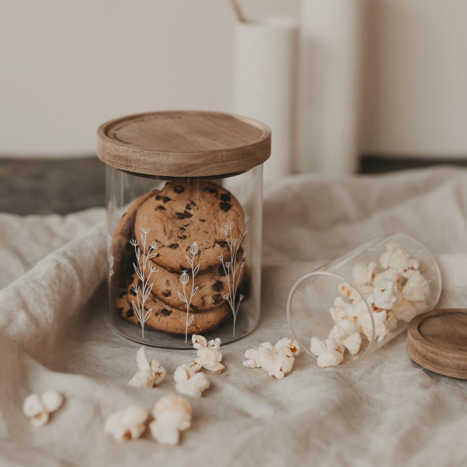 Mini-Vorratsglas "Blumenwiese" - 200 ml (Natur/Transparent) Eulenschnitt