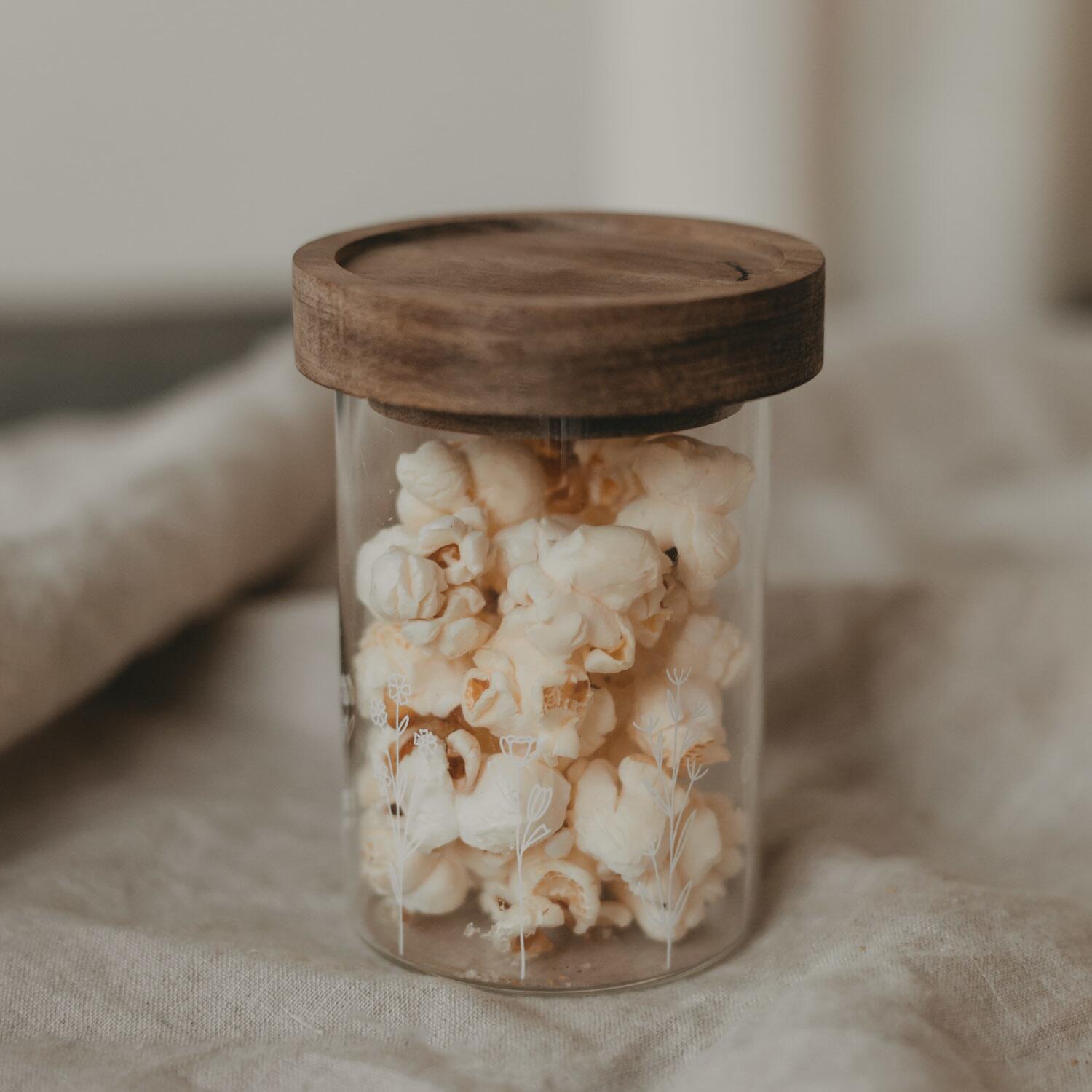 Mini-Vorratsglas "Blumenwiese" - 200 ml (Natur/Transparent) Eulenschnitt