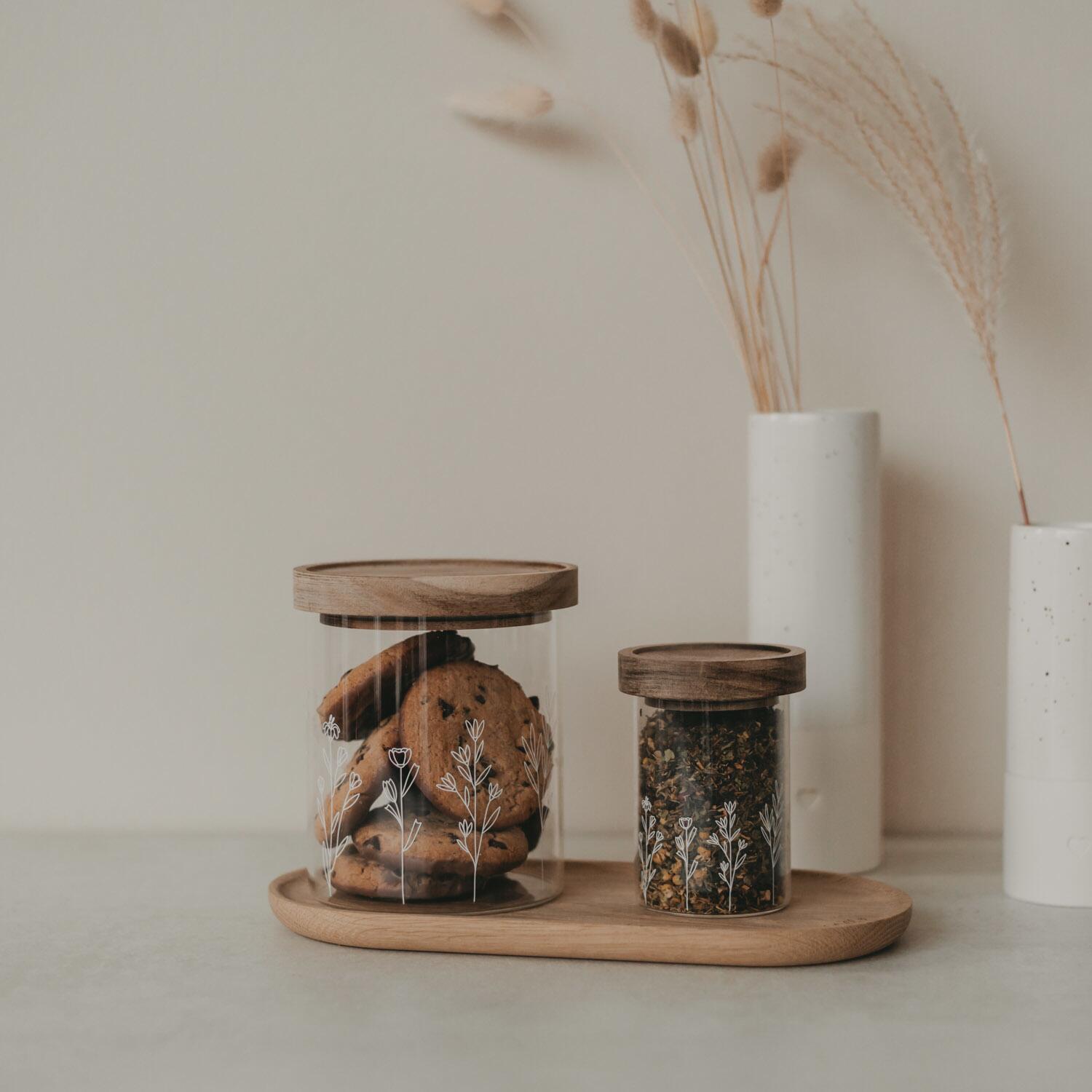 Mini-Vorratsglas "Blumenwiese" - 200 ml (Natur/Transparent) Eulenschnitt