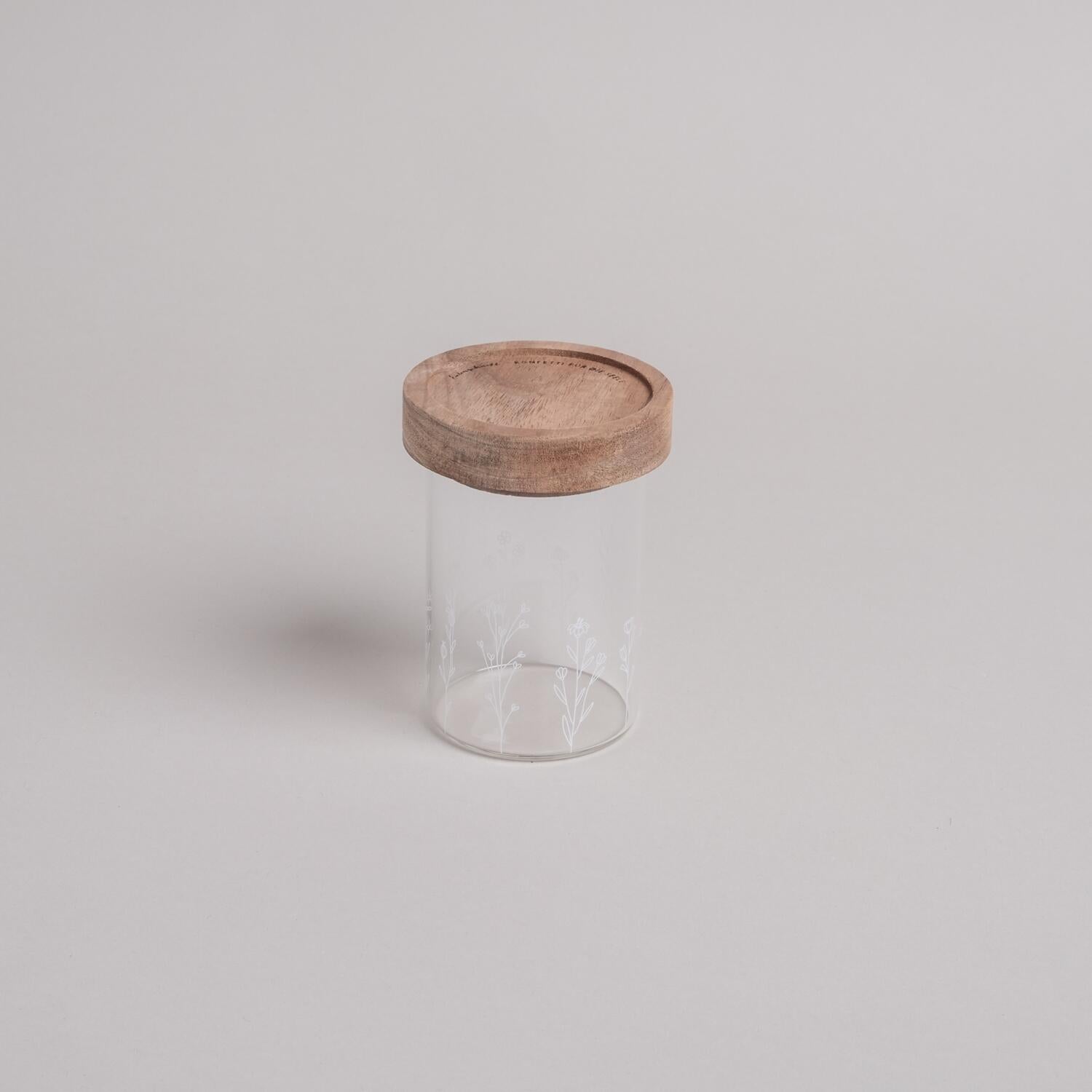 Mini-Vorratsglas "Blumenwiese" - 200 ml (Natur/Transparent) Eulenschnitt
