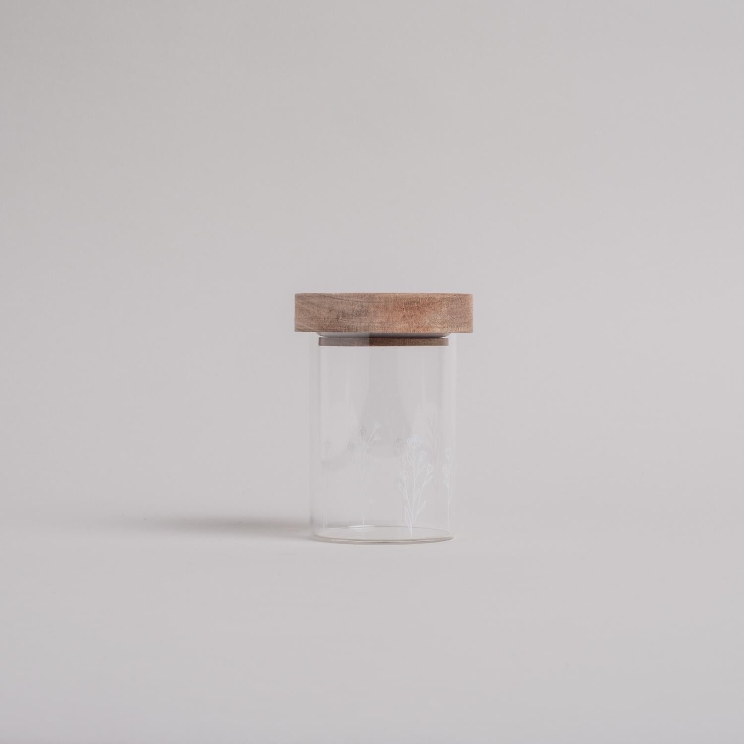 Mini-Vorratsglas "Blumenwiese" - 200 ml (Natur/Transparent) Eulenschnitt
