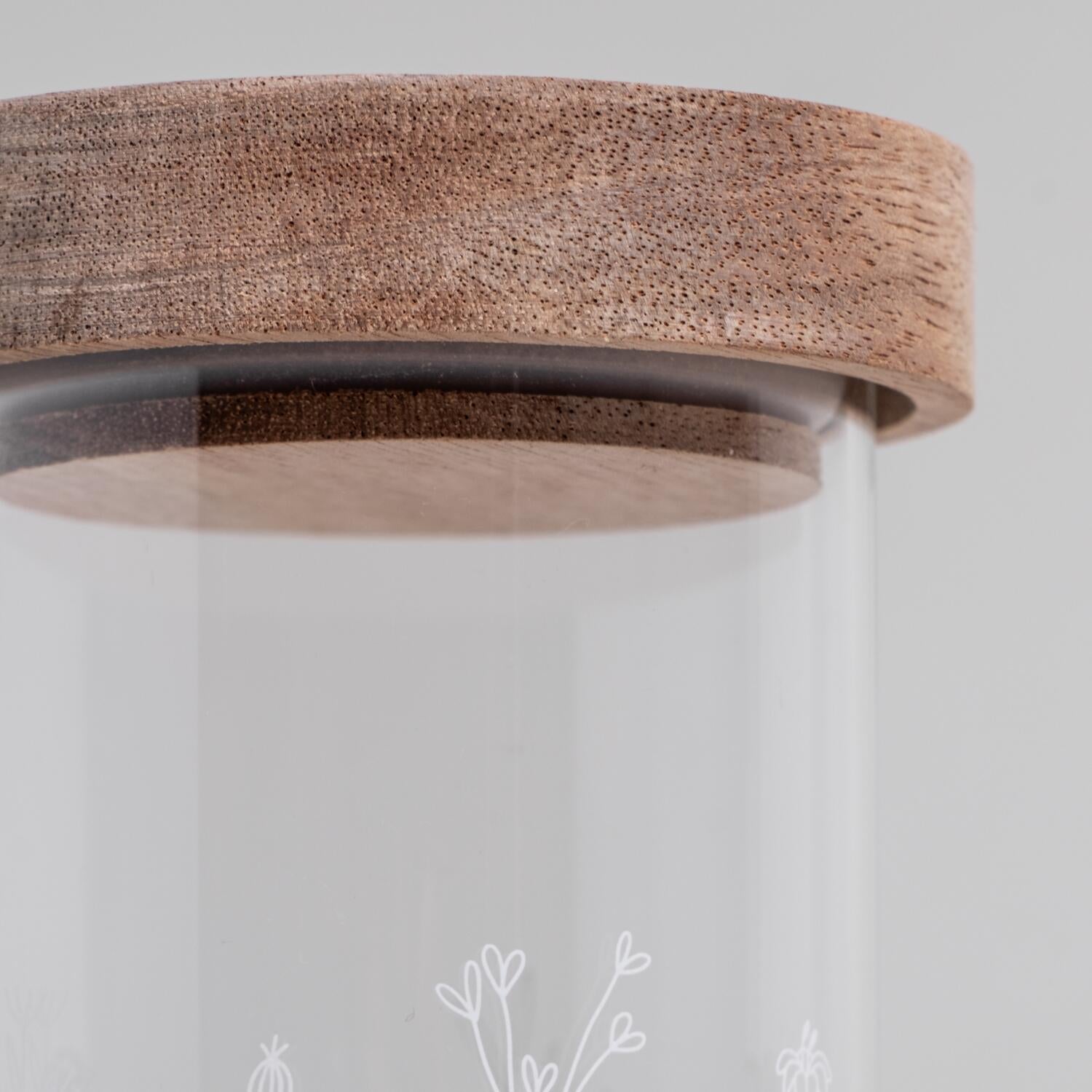 Mini-Vorratsglas "Blumenwiese" - 200 ml (Natur/Transparent) Eulenschnitt