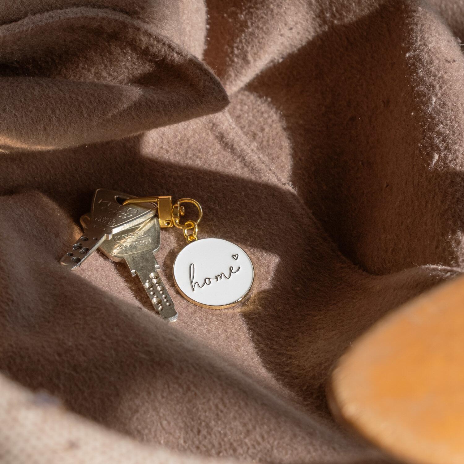 Schlüsselanhänger "Home" - 3x6,8 cm (Weiß) Eulenschnitt