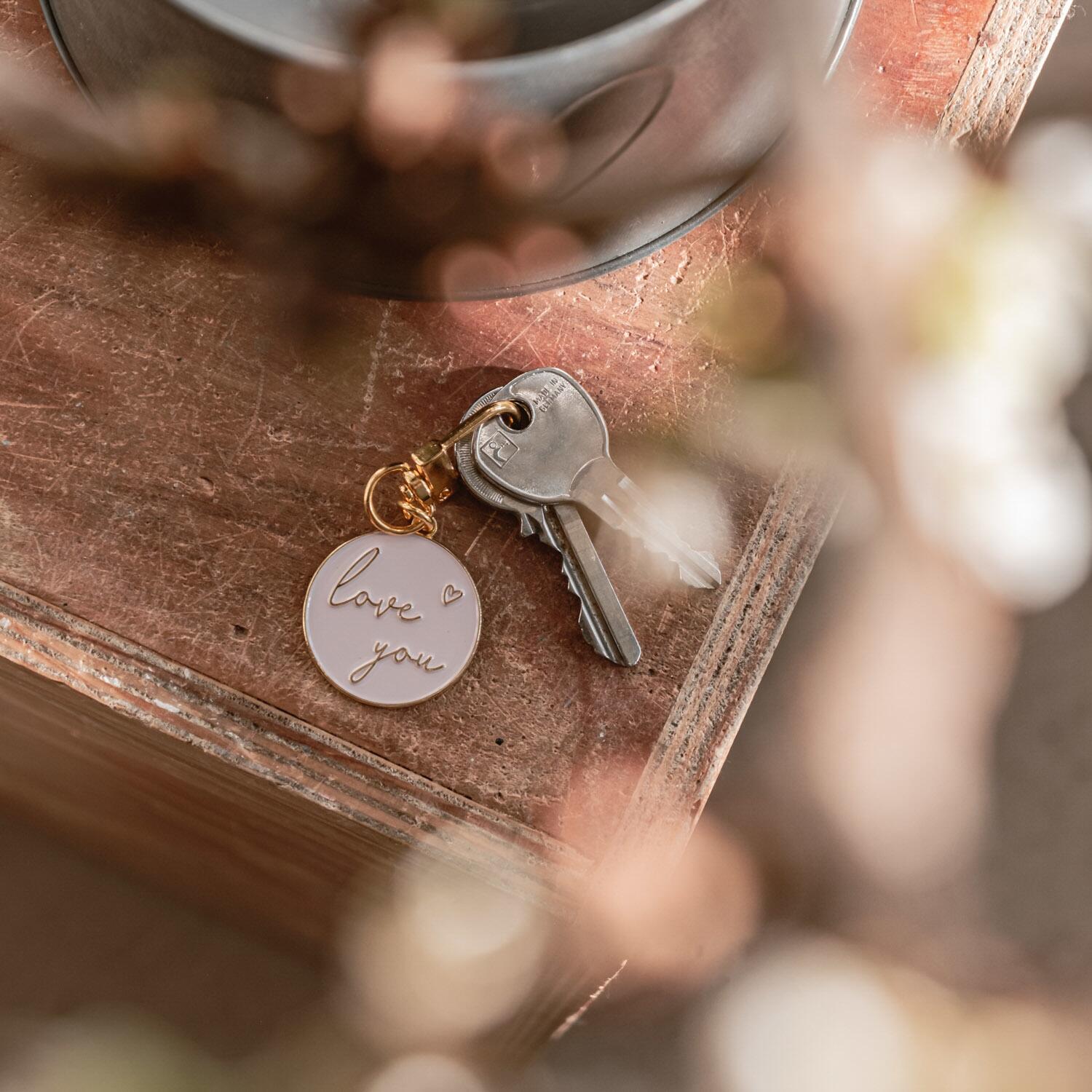 Schlüsselanhänger "Love You" - 3x6,8 cm (Rosa) Eulenschnitt