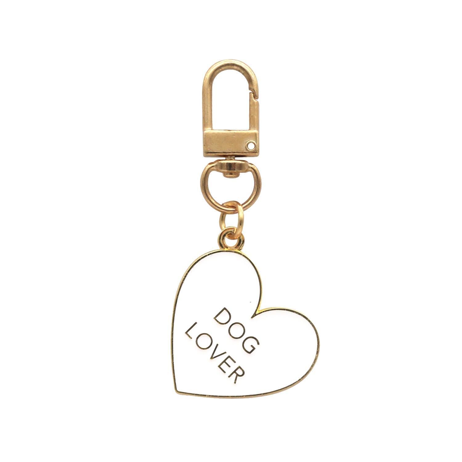 Schlüsselanhänger "Dog Lover" - 3,3x6,8 cm (Weiß) Eulenschnitt