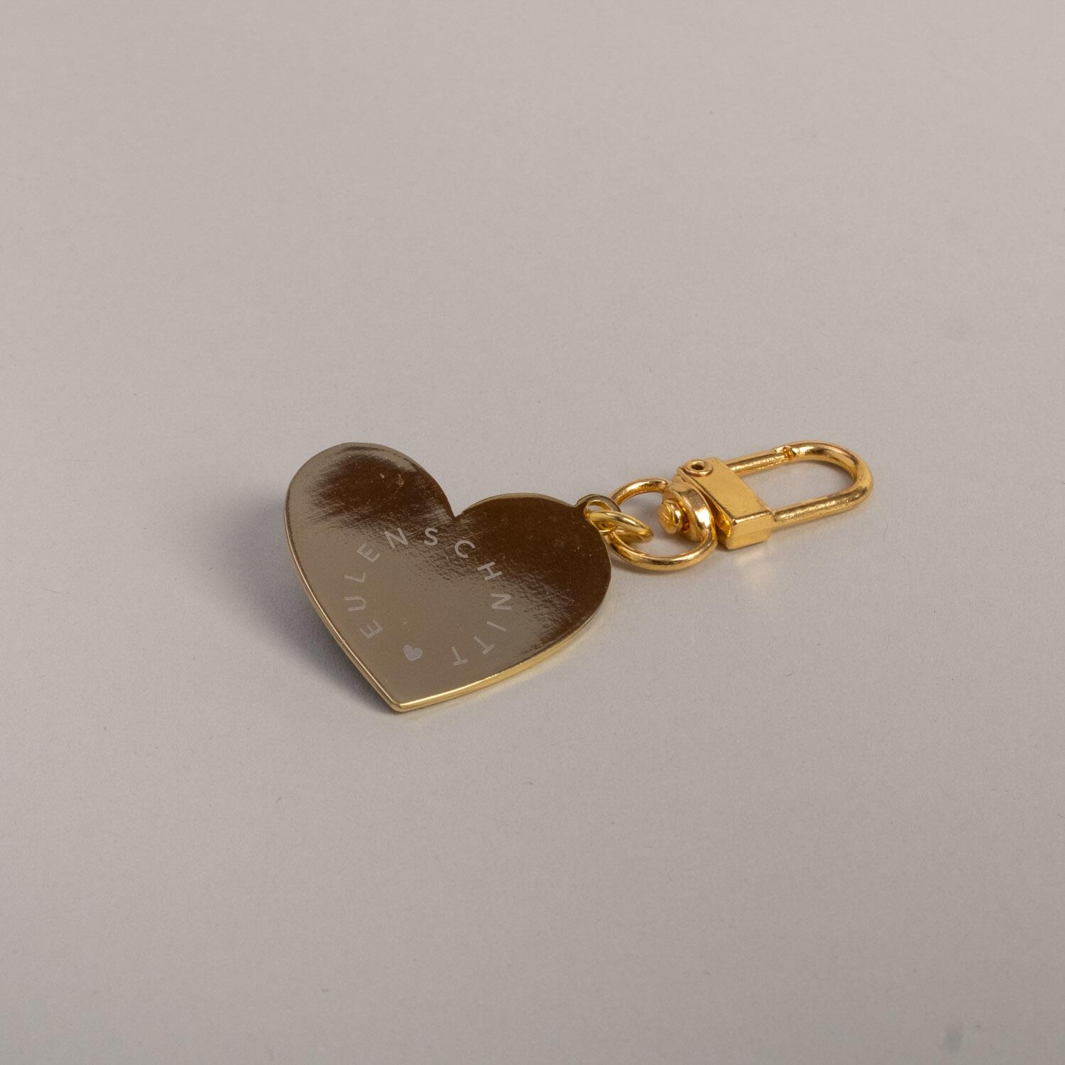 Schlüsselanhänger "Kleines Herz" - 3,3x6,8 cm (Schwarz) Eulenschnitt