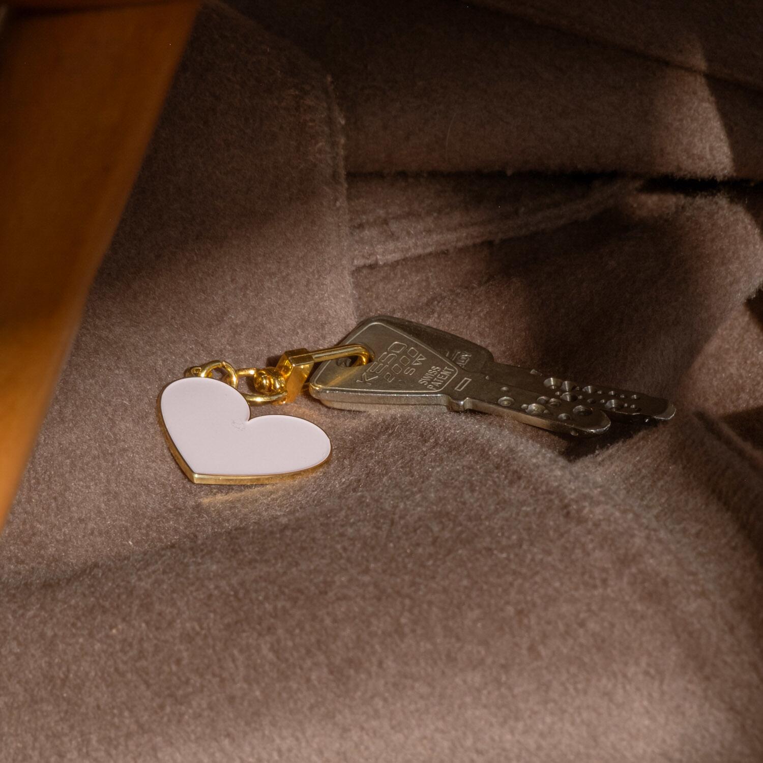 Schlüsselanhänger "Großes Herz" - 4,9x8,4 cm (Rosa) Eulenschnitt