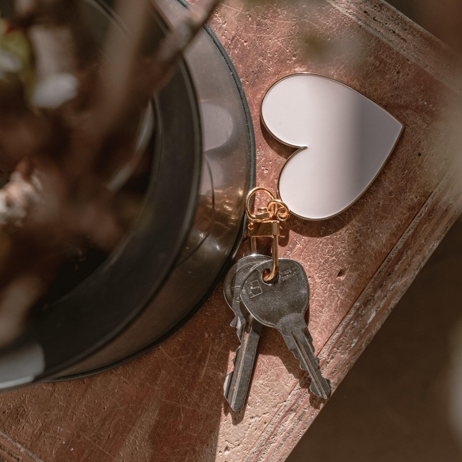 Schlüsselanhänger "Großes Herz" - 4,9x8,4 cm (Rosa) Eulenschnitt