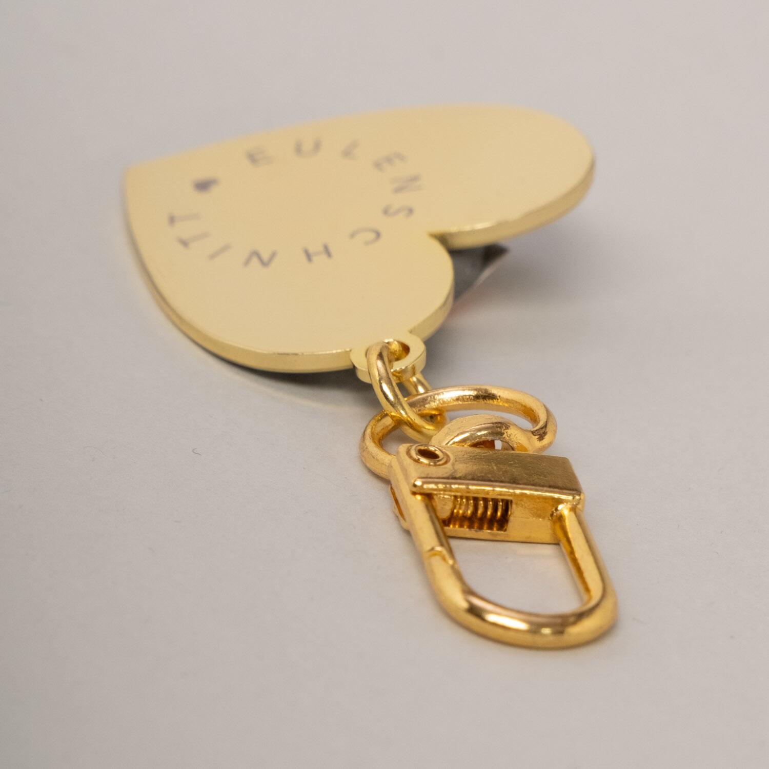 Schlüsselanhänger "Großes Herz" - 4,9x8,4 cm (Schwarz) Eulenschnitt