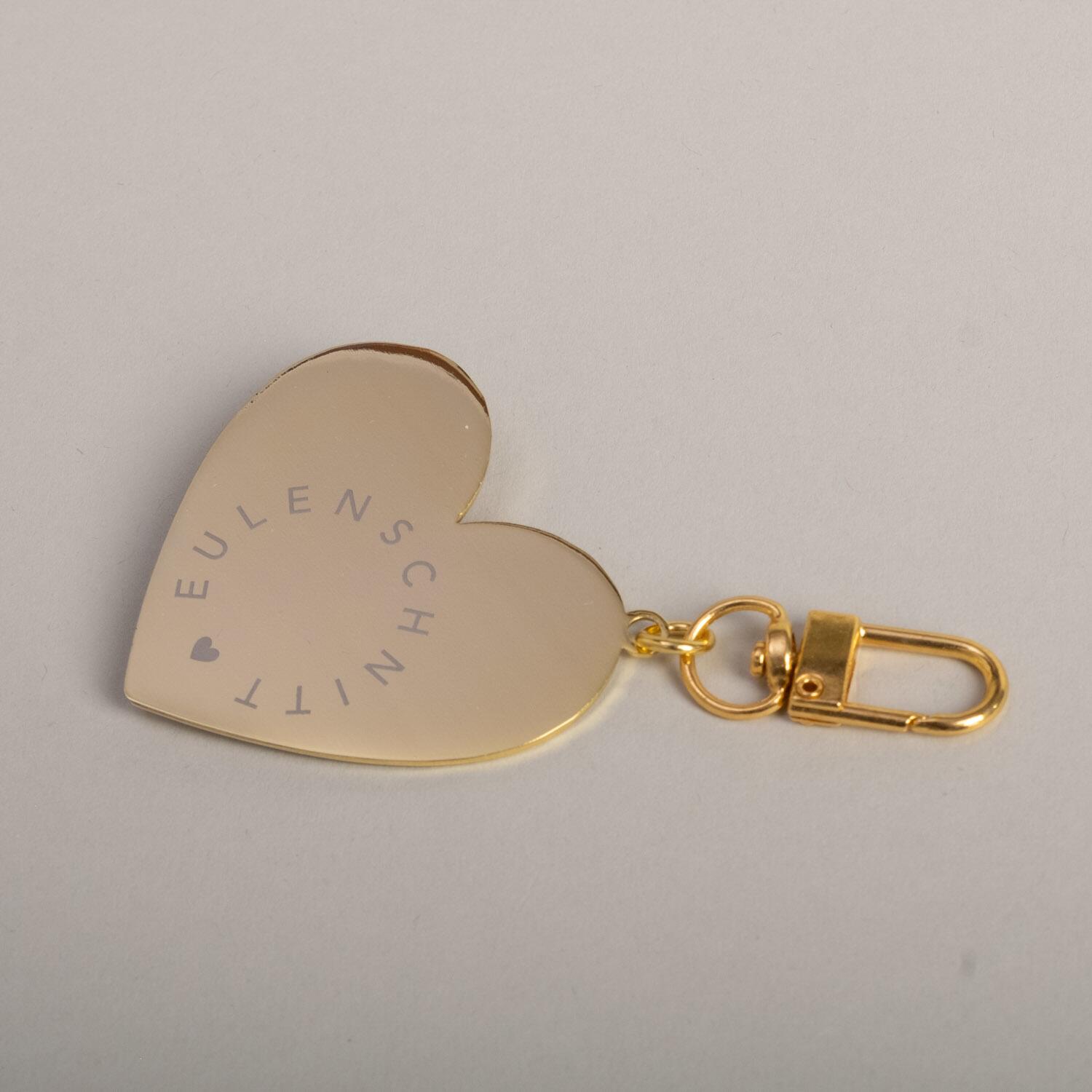 Schlüsselanhänger "Großes Herz" - 4,9x8,4 cm (Schwarz) Eulenschnitt