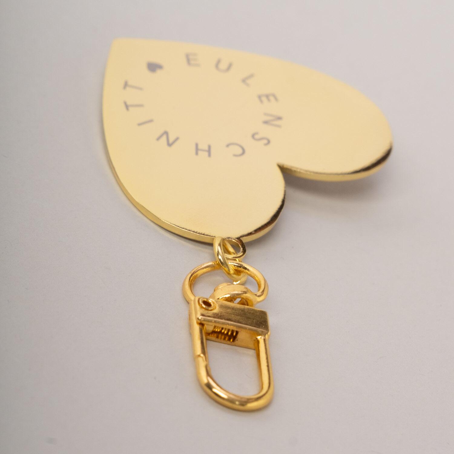 Schlüsselanhänger "Großes Herz" - 4,9x8,4 cm (Schwarz) Eulenschnitt