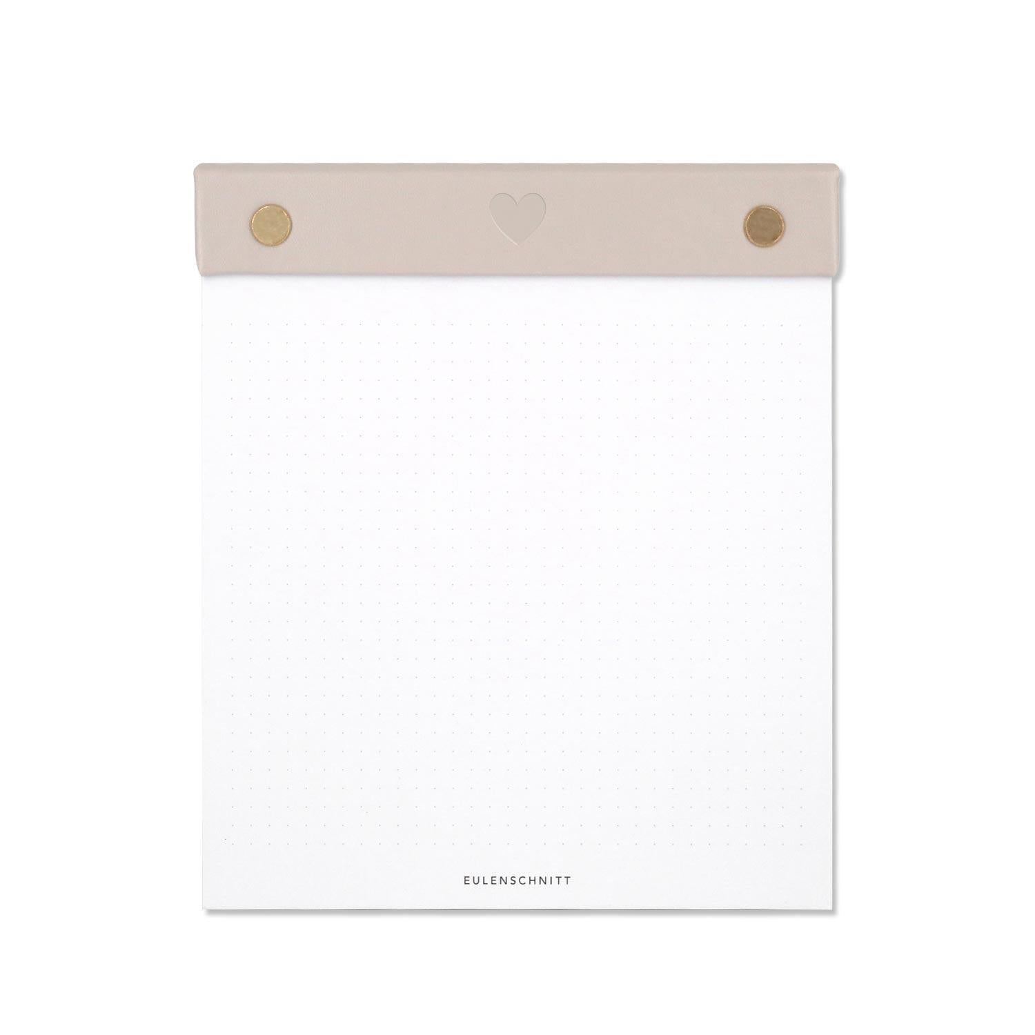 Notizblock "Herz" nachfüllbar (Weiß) Eulenschnitt