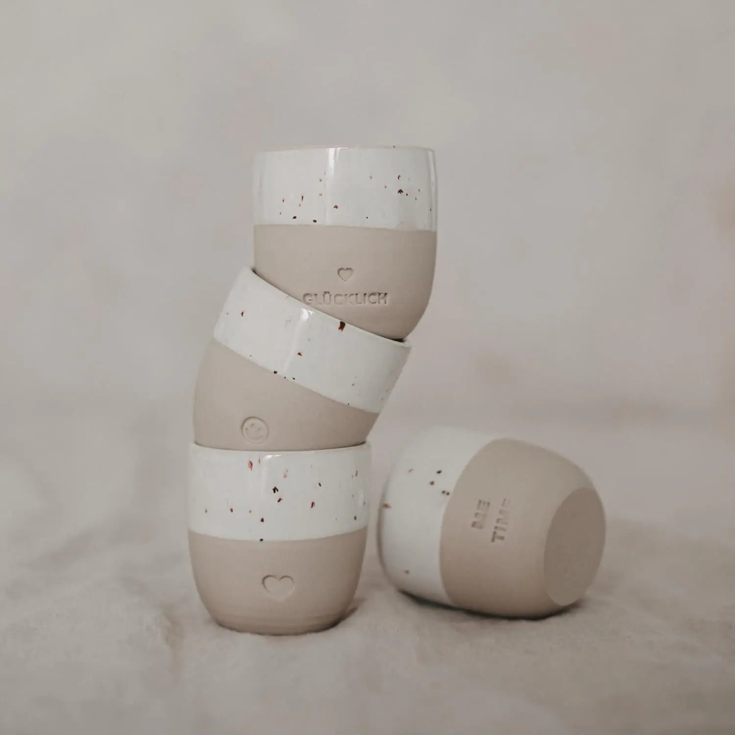 Espresso Becher "Glücklich" - 40 ml (Natur) Eulenschnitt