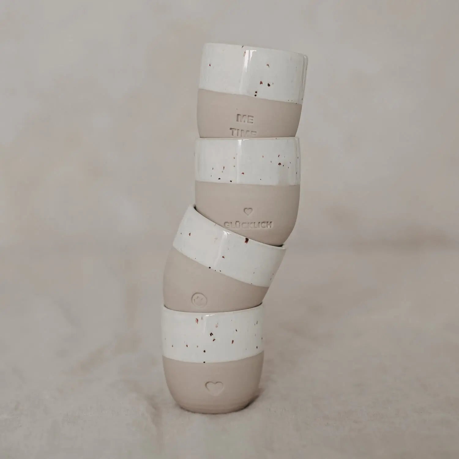 Espresso Becher "Glücklich" - 40 ml (Natur) Eulenschnitt