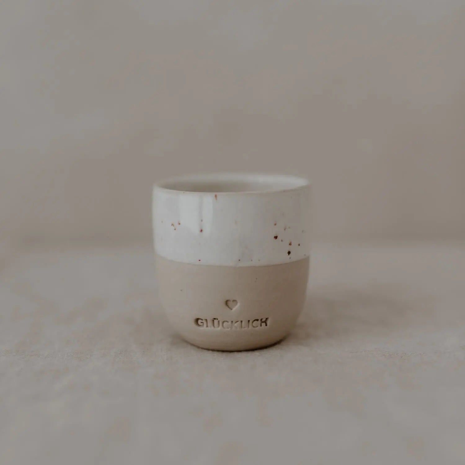 Espresso Becher "Glücklich" - 40 ml (Natur) Eulenschnitt