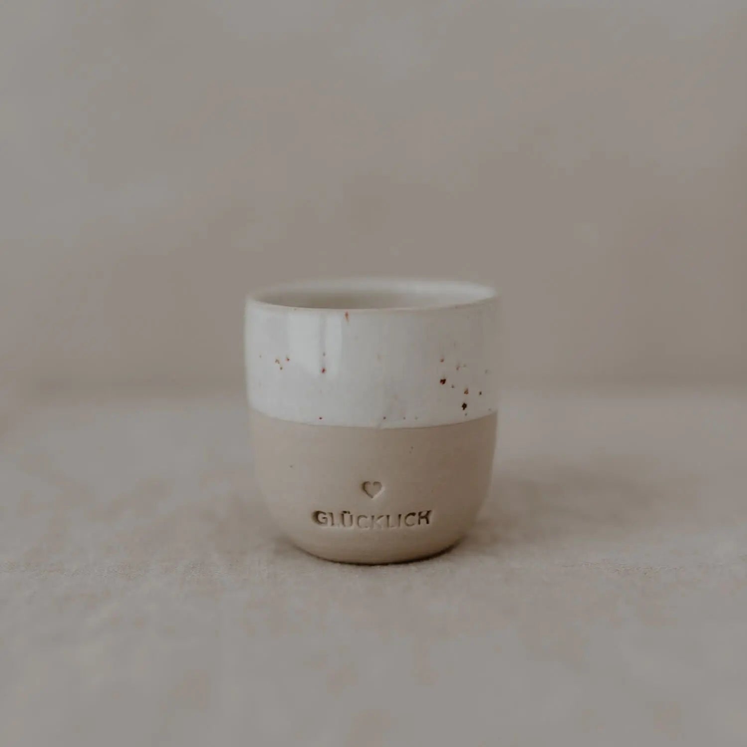 Espresso Becher "Glücklich" - 40 ml (Natur) Eulenschnitt