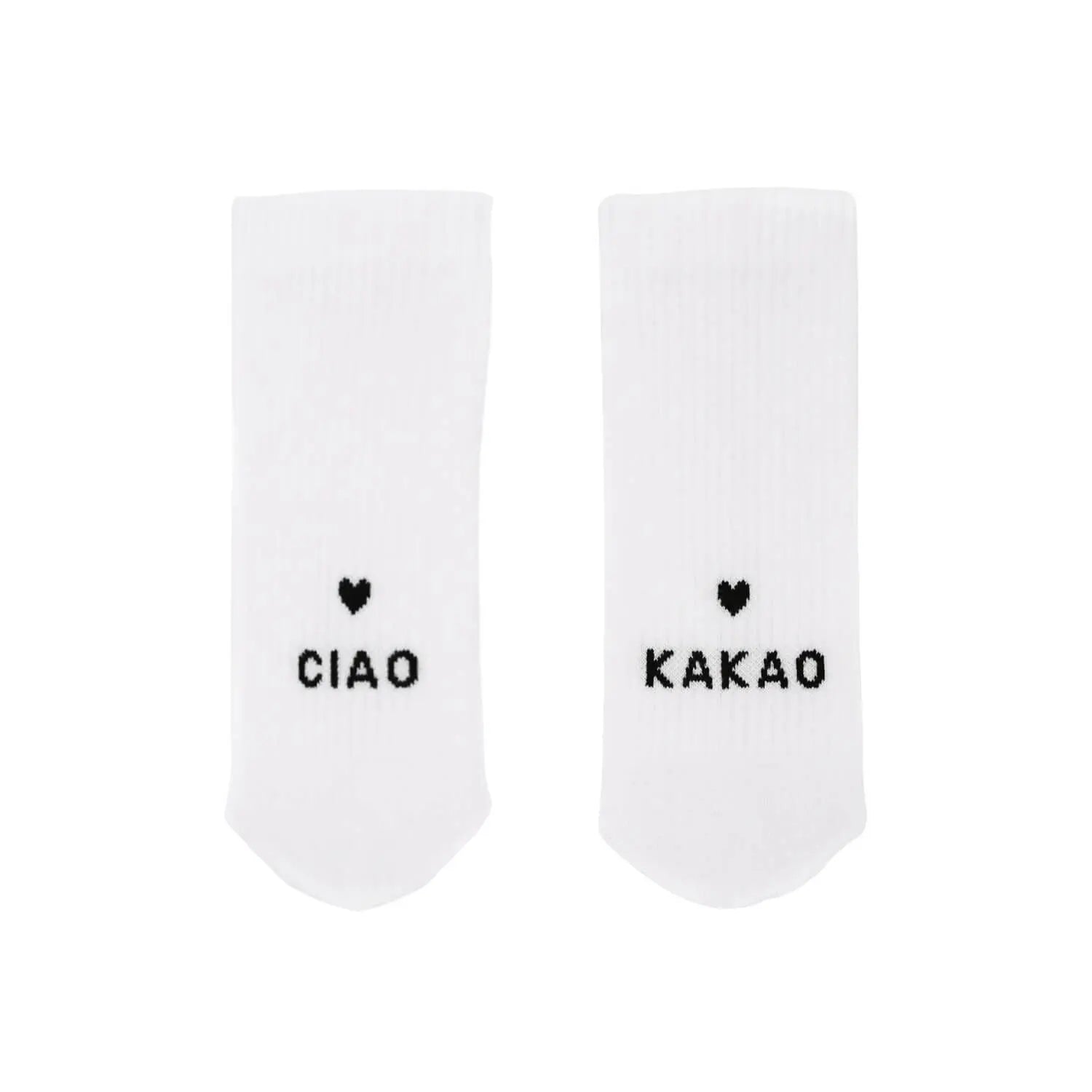 Socken "Ciao Kakao" (Weiß) Eulenschnitt