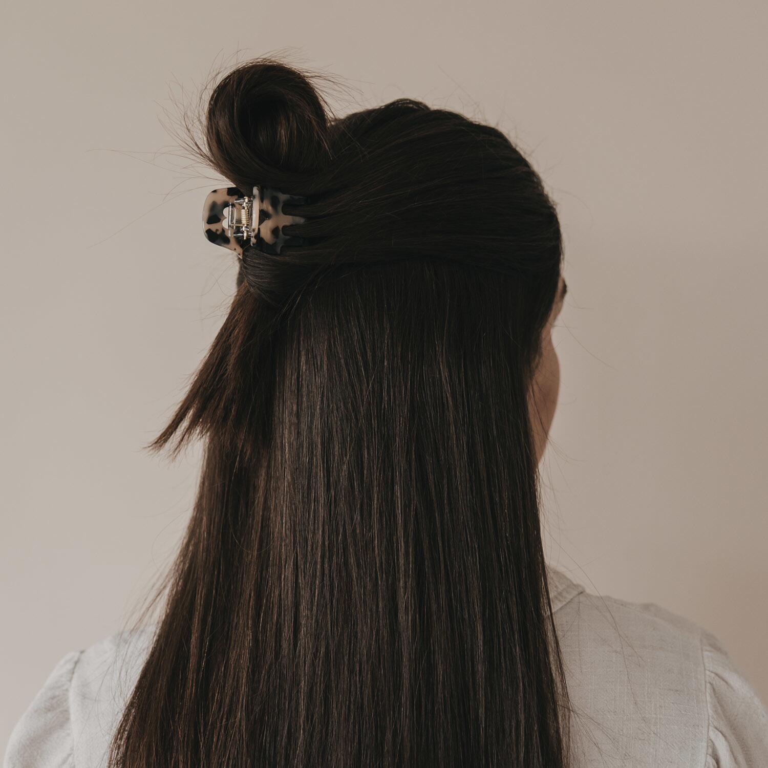 Kleine Haarspange "Herz" (Braun/Schwarz) Eulenschnitt