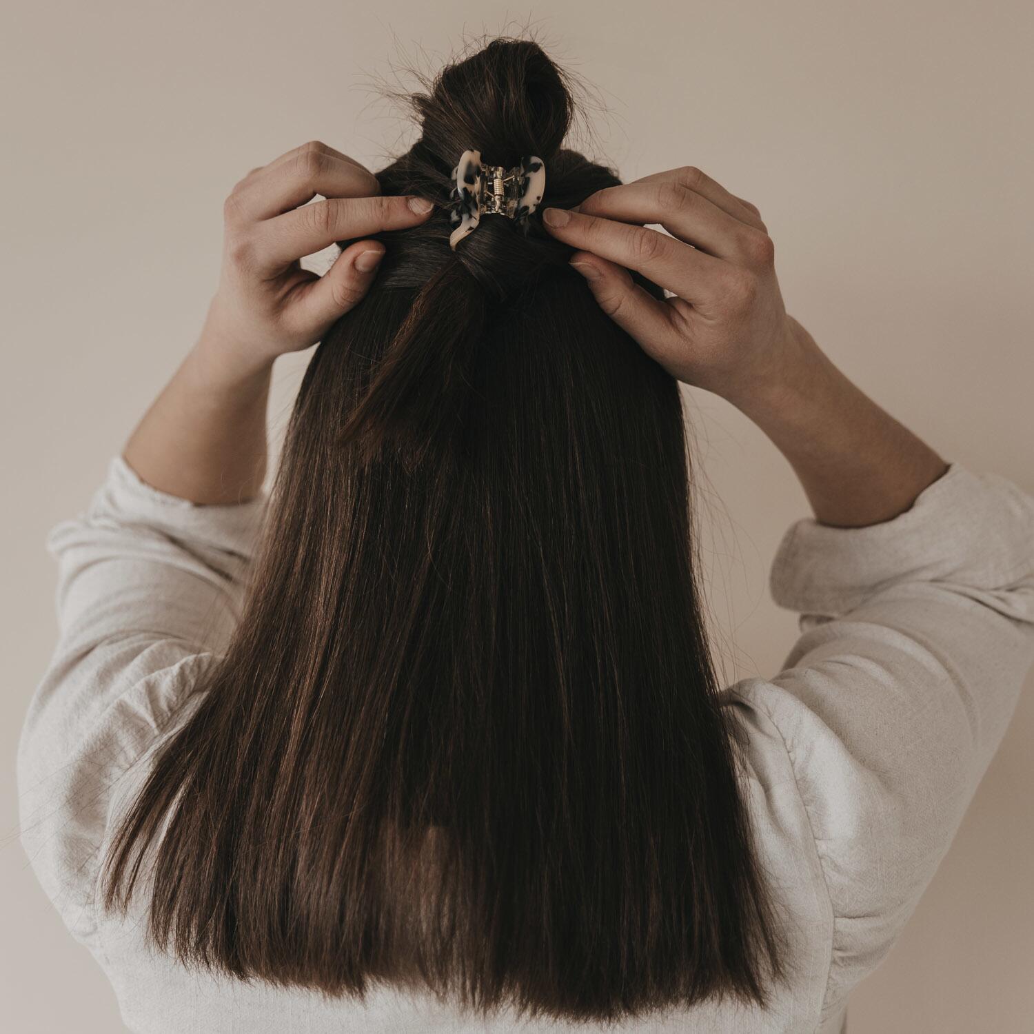 Kleine Haarspange "Herz" (Braun/Schwarz) Eulenschnitt