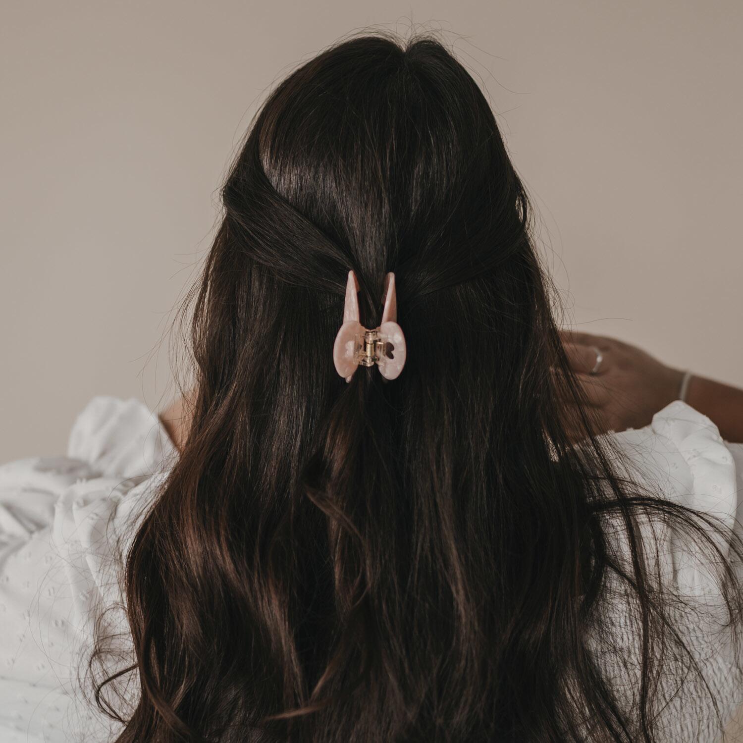 Große Haarspange "Herz" (Rosa) Eulenschnitt