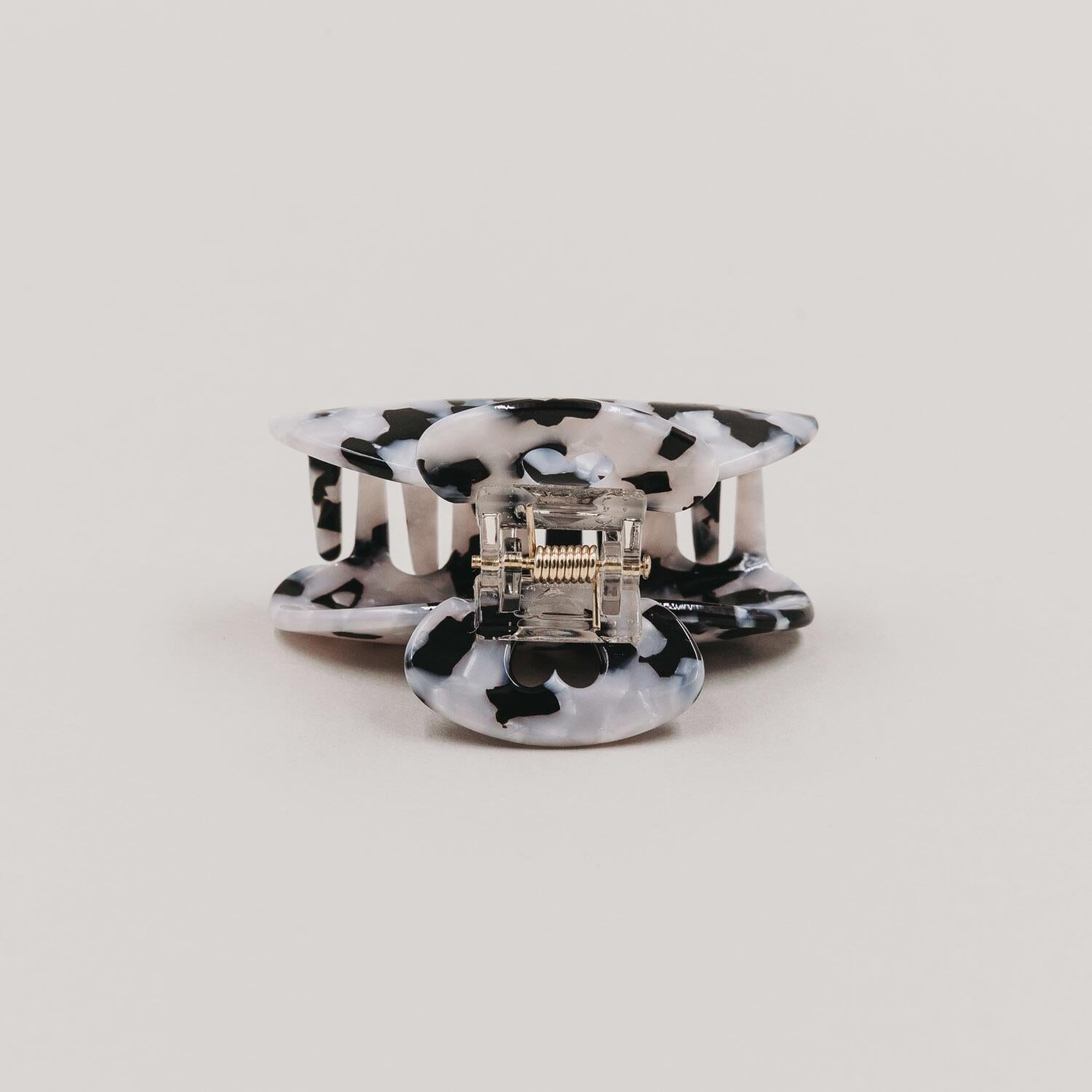 Große Haarspange "Herz" (Schwarz/Pearl) Eulenschnitt