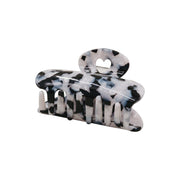 Große Haarspange "Herz" (Schwarz/Pearl) Eulenschnitt