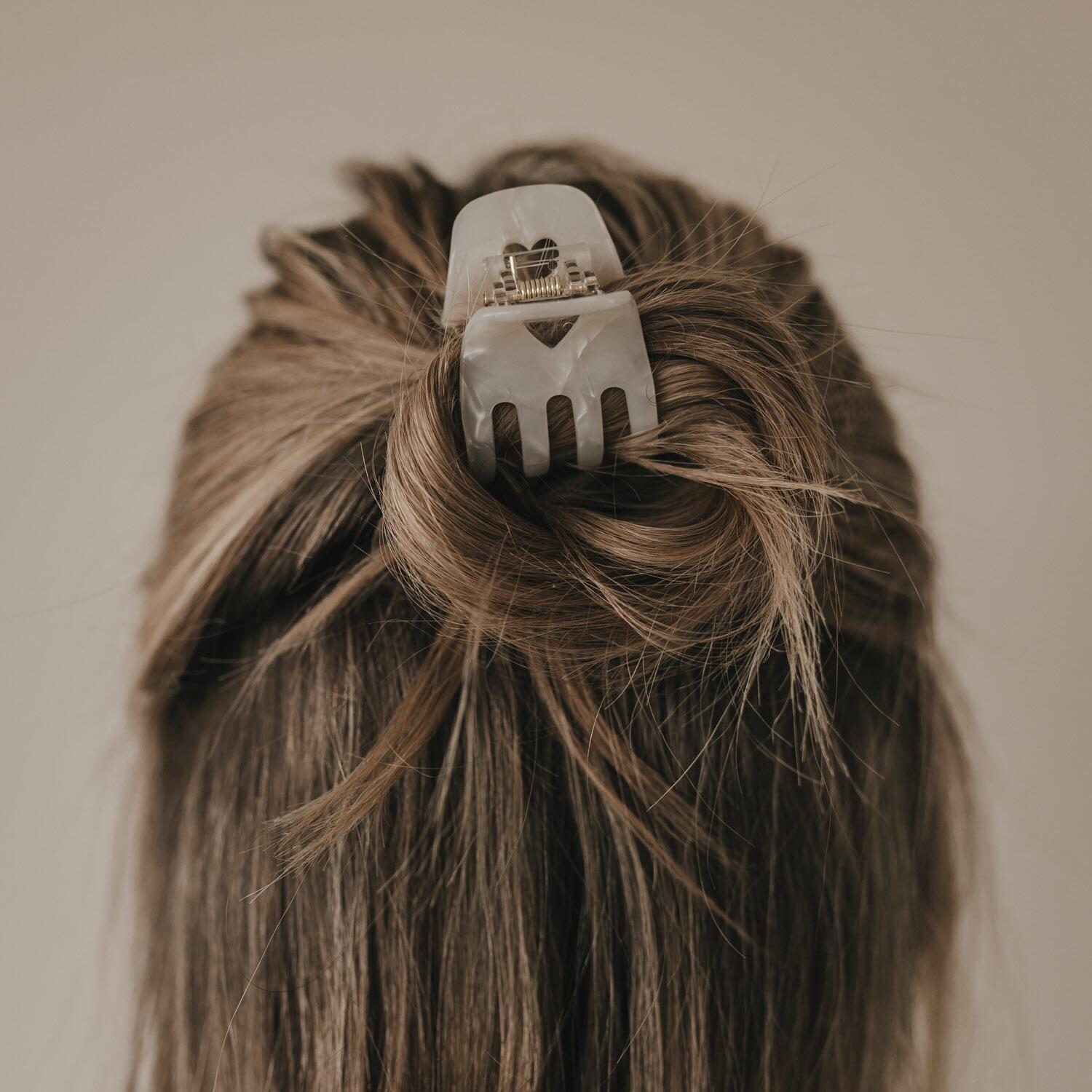 Kleine Haarspange "Herz" (Pearl) Eulenschnitt