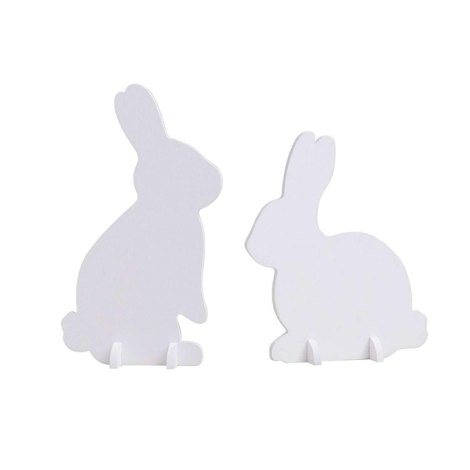 Steckhasen im 2er-Set (Weiß) Eulenschnitt